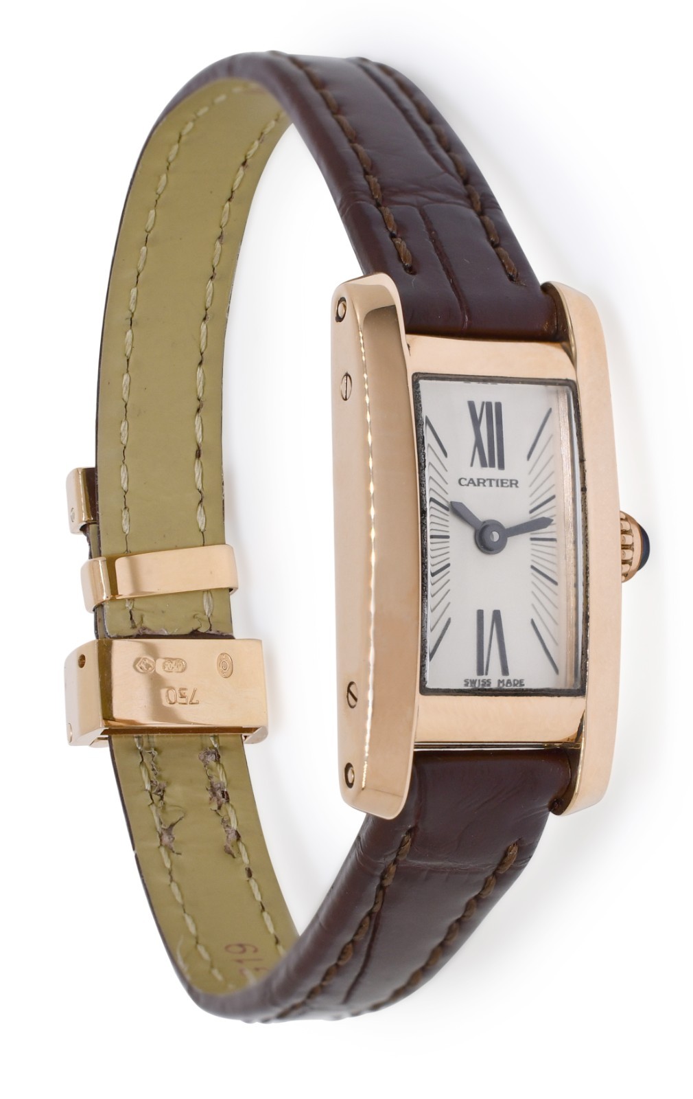 Cartier Tank Allongee Lanieres 18k Rose Gold Ladies Quartz Watch W1537338 2593
