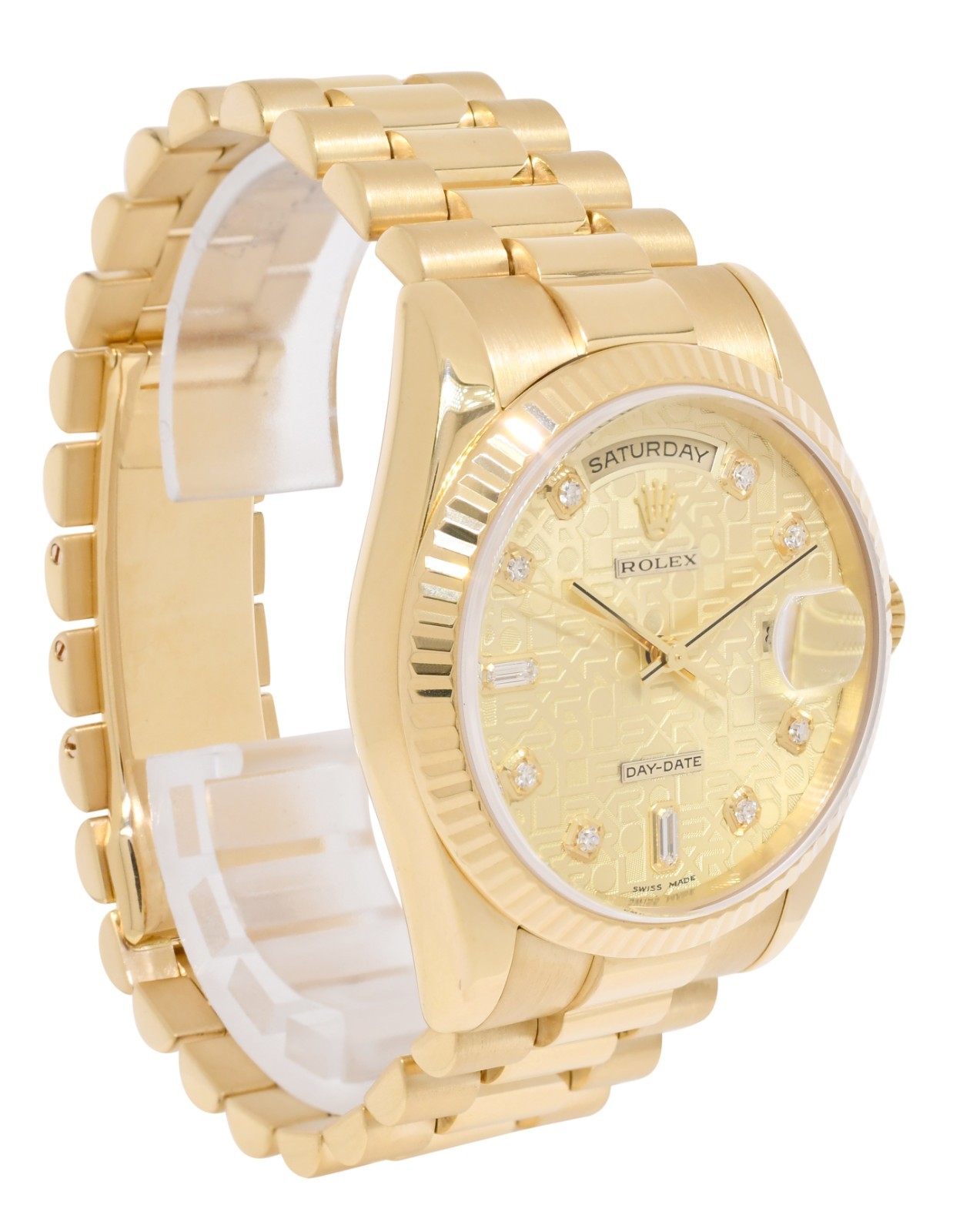 Rolex Day-Date President Yellow Gold Jubilee Diamond Dial 36mm Watch Y 118238