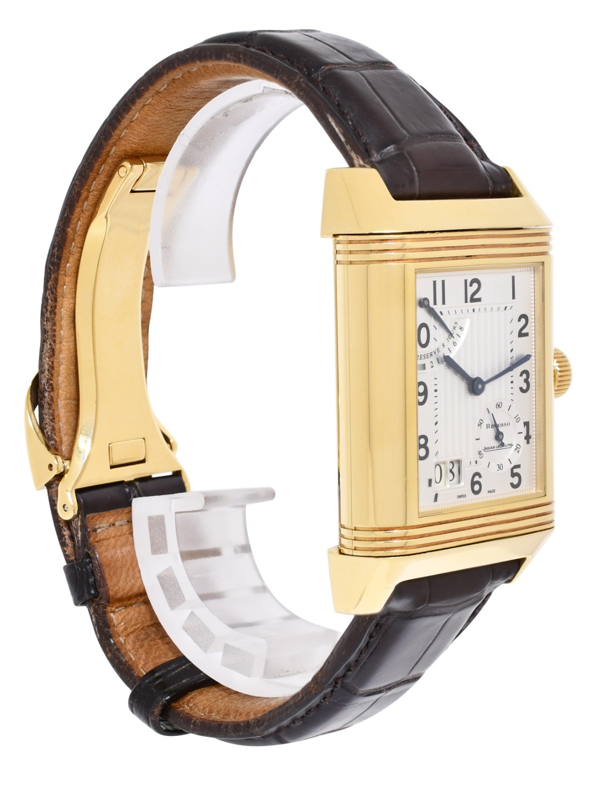 Jaeger LeCoultre Reverso Grande Date 8 Day Yellow Gold Watch Q3001420 240.1.15