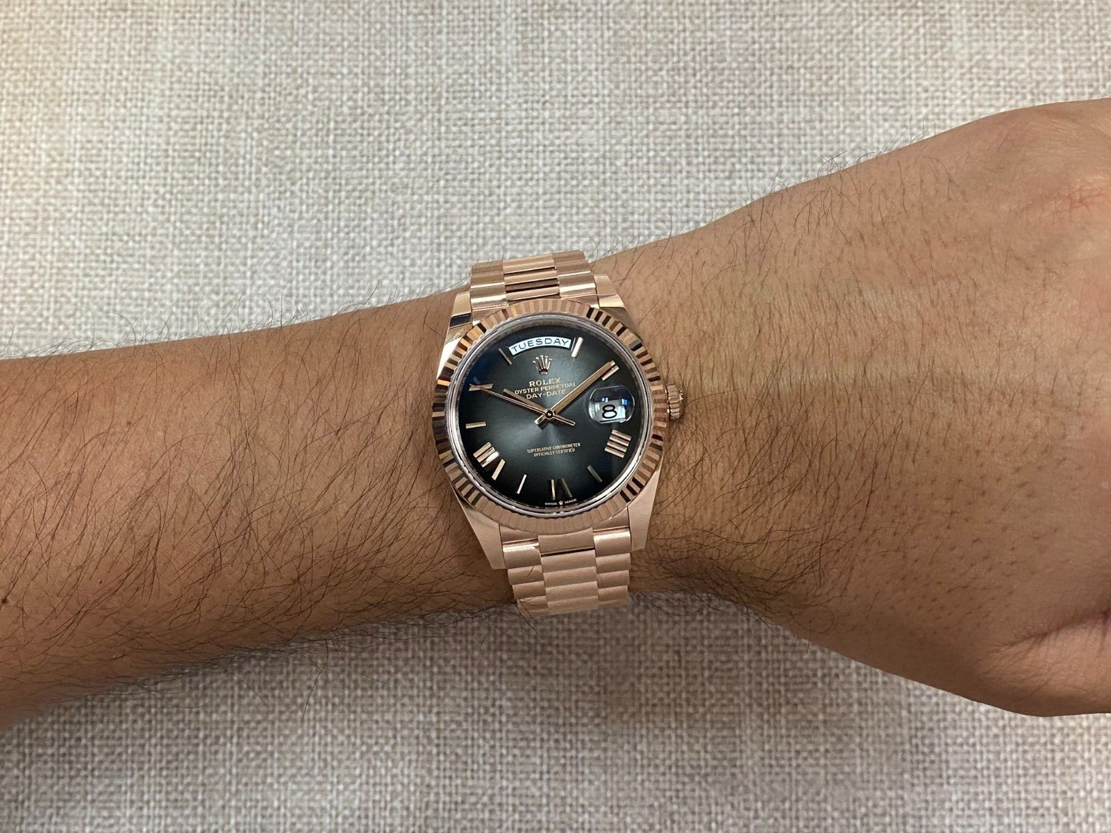 NEW Rolex Day-Date 40 President 18k Rose Gold Slate Ombre Watch B/P '26 228235