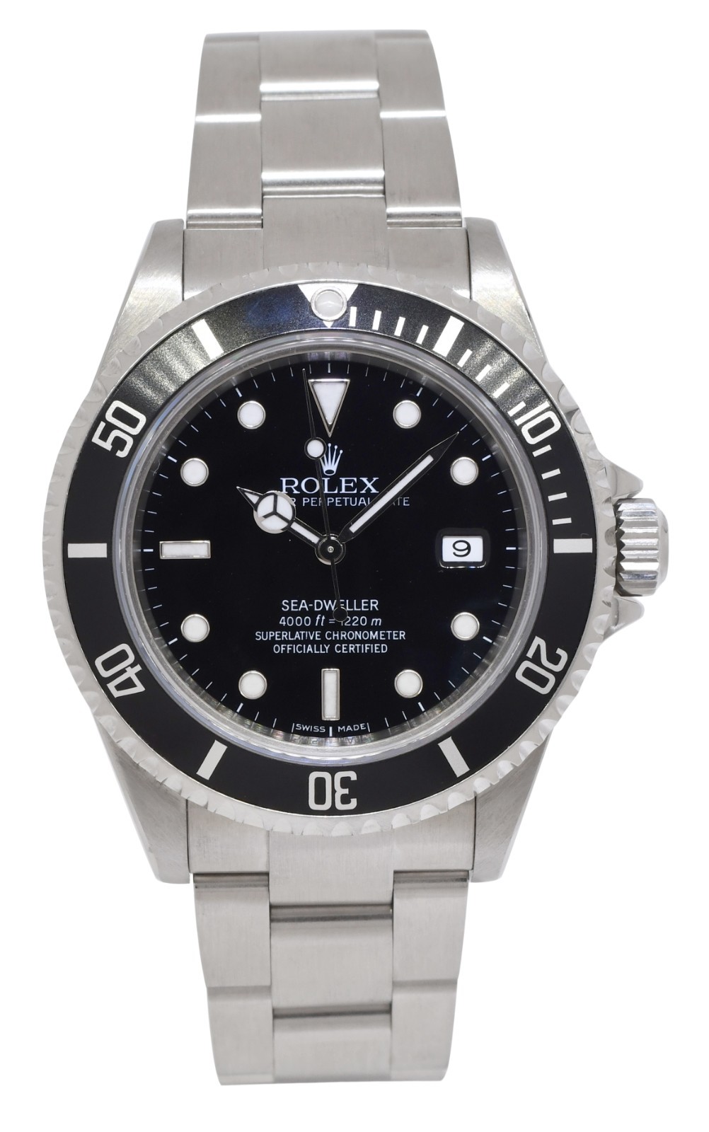 Rolex Sea-Dweller Date Stainless Steel Black Dial/Bezel Mens 40mm Watch Y 16600