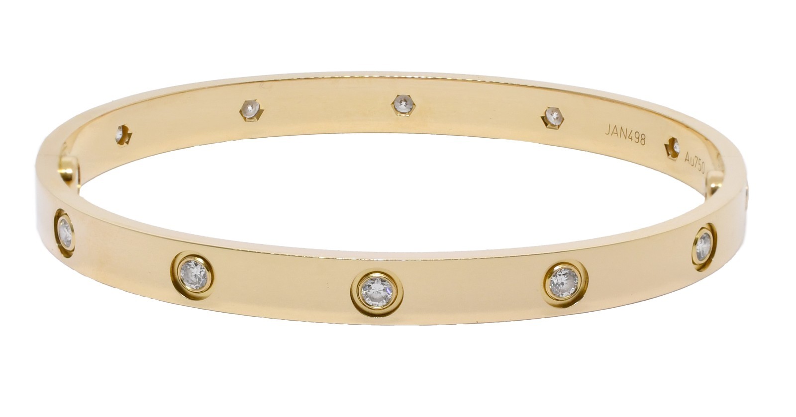 Cartier Love Bracelet 10 Diamond 18k Yellow Gold Size 19 B/P 2020 B6070319 Cartier Love Bracelet 10 Diamond 18k Yellow Gold Size 19 B/P 2020 B6070319