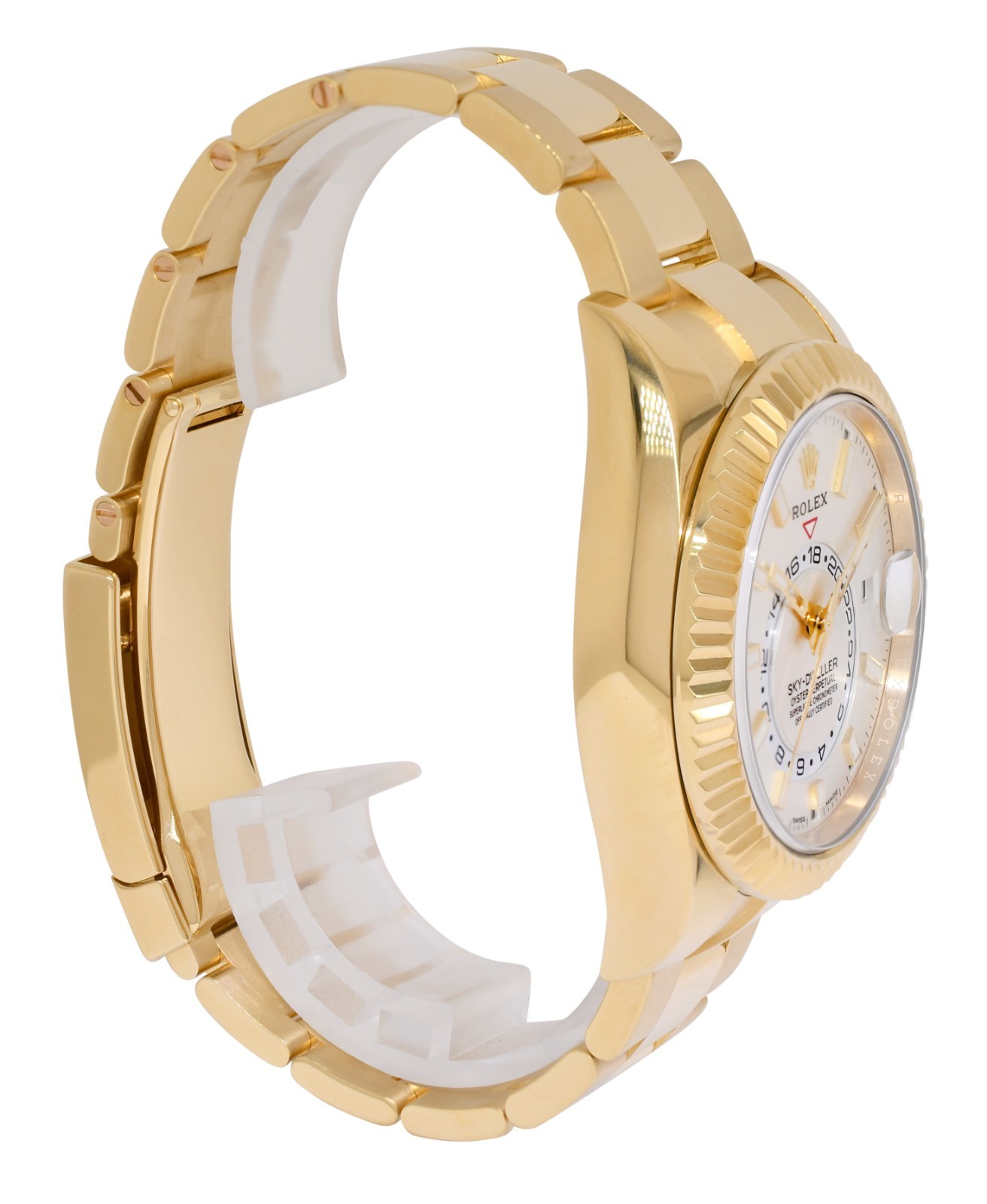 Rolex Sky-Dweller GMT 18k Yellow Gold White Dial Mens 42mm Watch B/P '23 326938