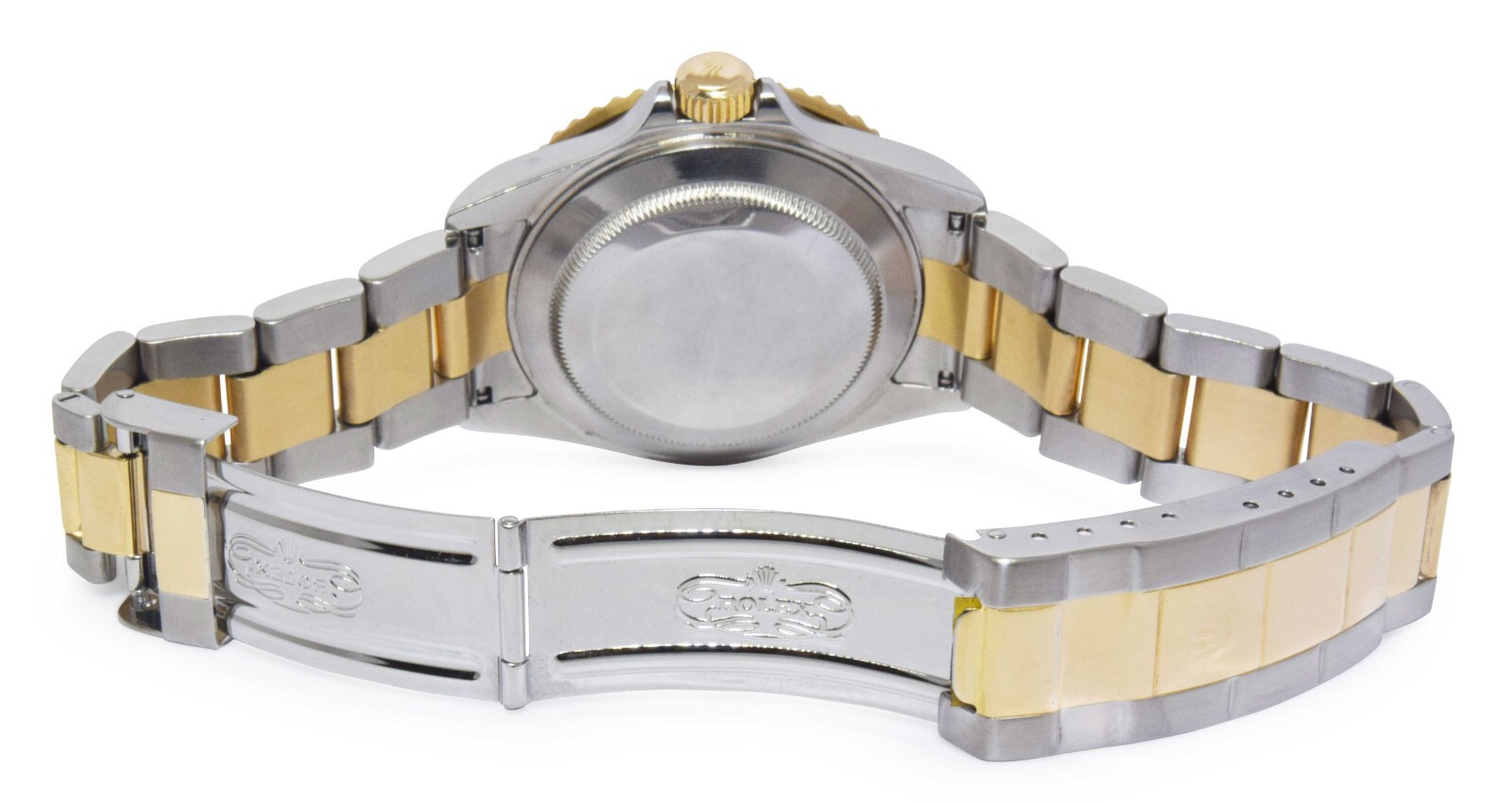 Rolex Submariner 18k Yellow Gold/Steel Serti Diamond Dial Mens Watch F 16613