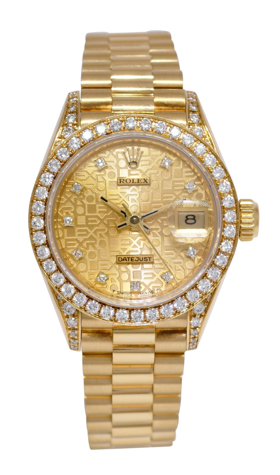 Rolex Datejust President 18k Yellow Gold Jubilee Diamond 26mm Watch N 69158
