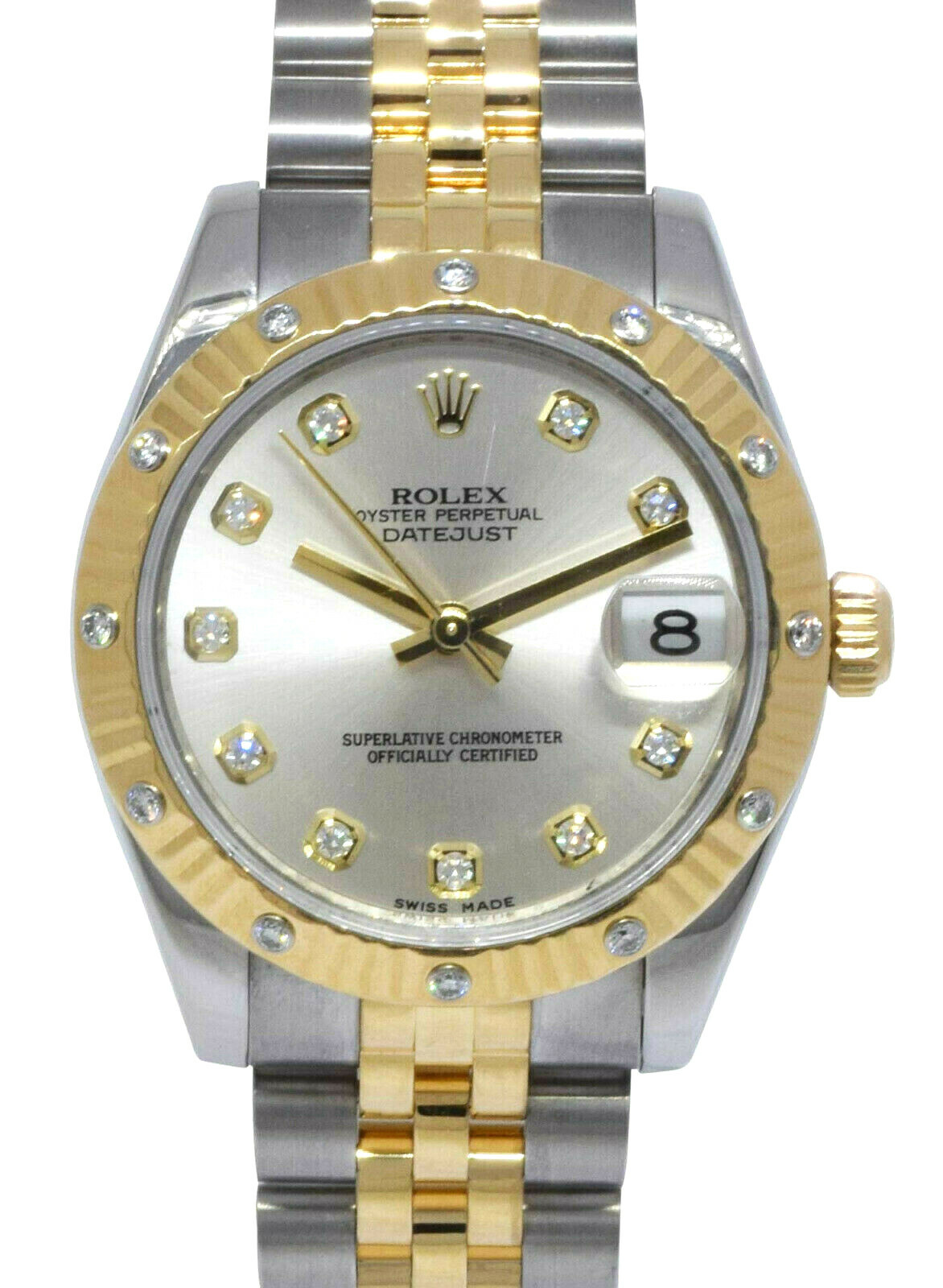 Rolex Datejust 18k Yellow Gold/Steel & Diamond Silver Dial 31mm Watch G 178313 Rolex Datejust 18k Yellow Gold/Steel & Diamond Silver Dial 31mm Watch G 178313
