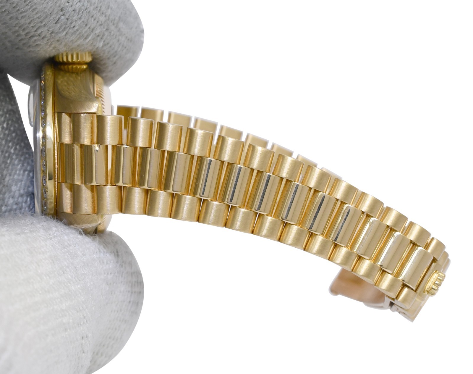 Rolex Datejust President 18k Yellow Gold Black Diamond 26mm Watch T 69178