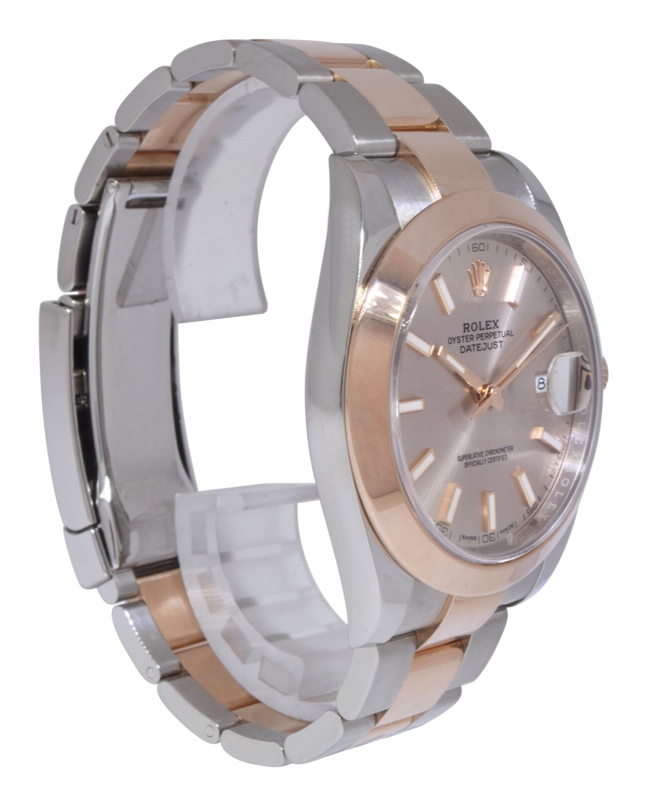 Rolex Datejust 41 18k Rose Gold/Steel Sundust Dial Mens Watch +Card '18 126301