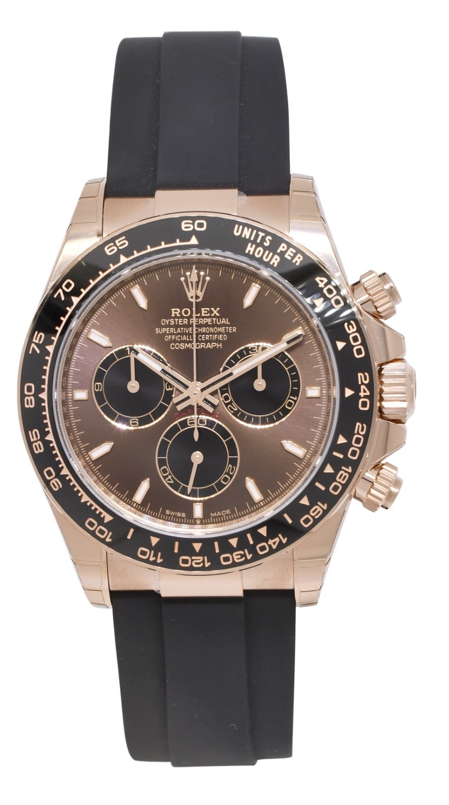 NEW Rolex Daytona Rose Gold & Ceramic Chocolate Oysterflex Watch B/P '26 126515