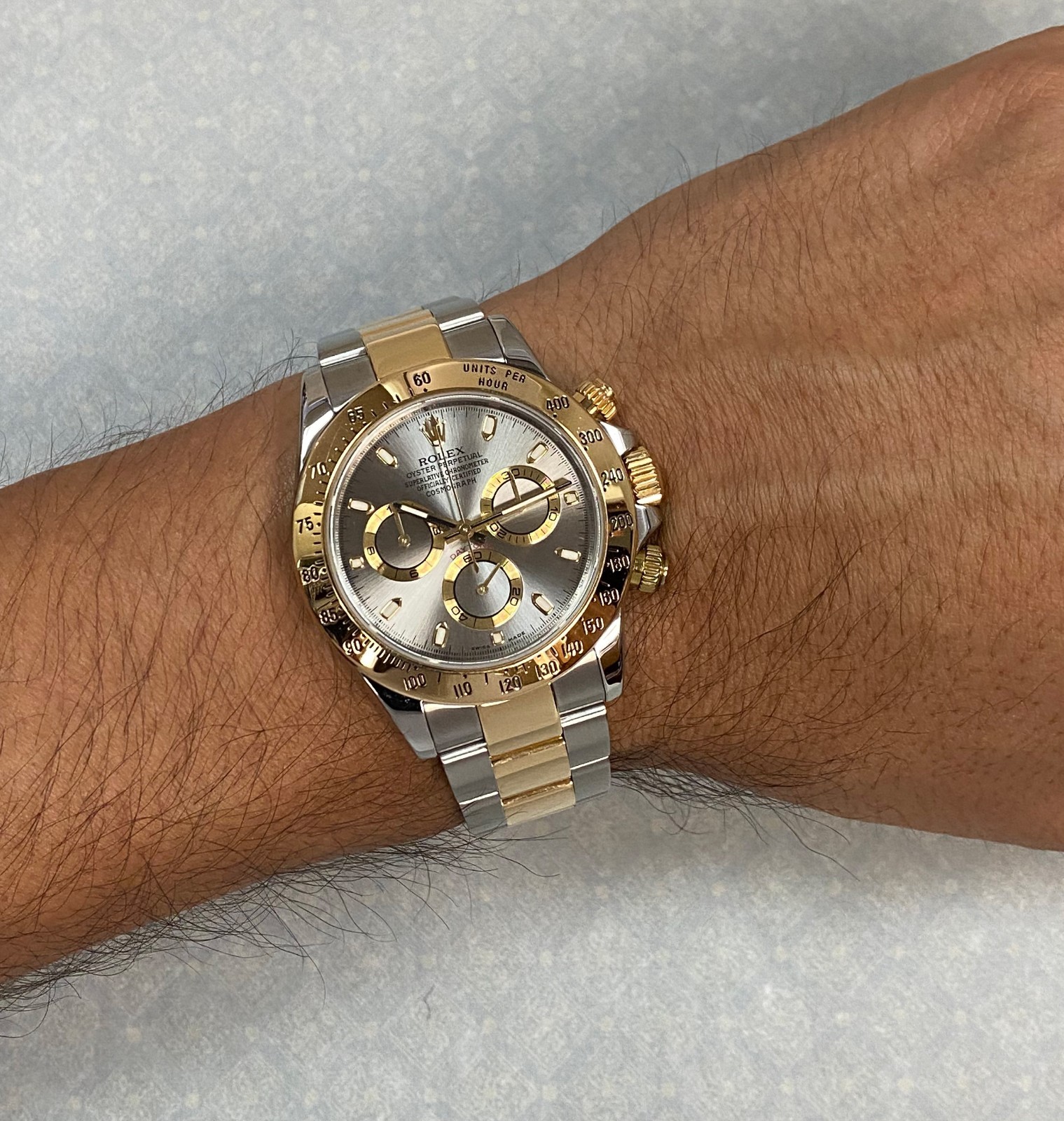 Rolex Daytona Chronograph 18k Yellow Gold/Steel Gray Dial 40mm Watch V 116523
