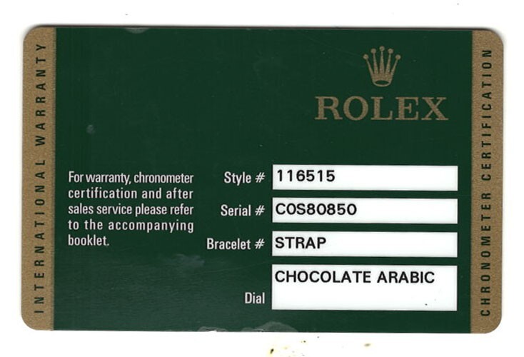 Rolex Daytona 18k Rose Gold / Ceramic Chocolate Dial 40mm Watch B/P '12 116515