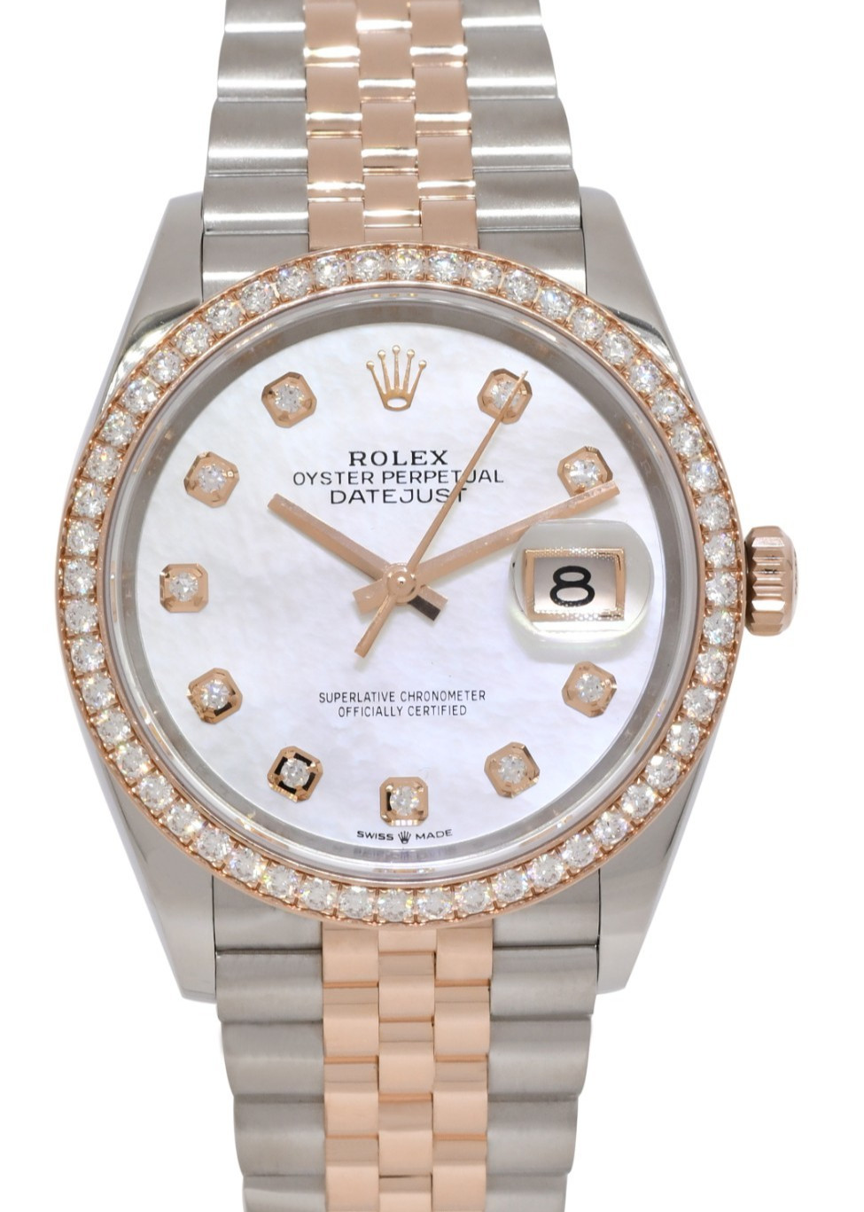Rolex Datejust 36 18k Rose Gold/Steel MOP Diamond Dial/Bezel Watch '18+ 126281 Rolex Datejust 36 18k Rose Gold/Steel MOP Diamond Dial/Bezel Watch '18+ 126281