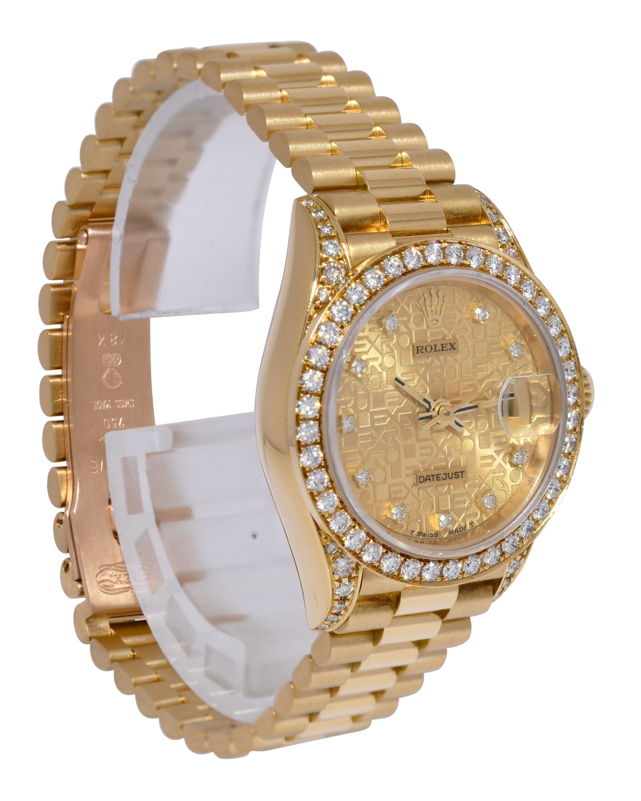 Rolex Datejust President 18k Yellow Gold Jubilee Diamond 26mm Watch N 69158