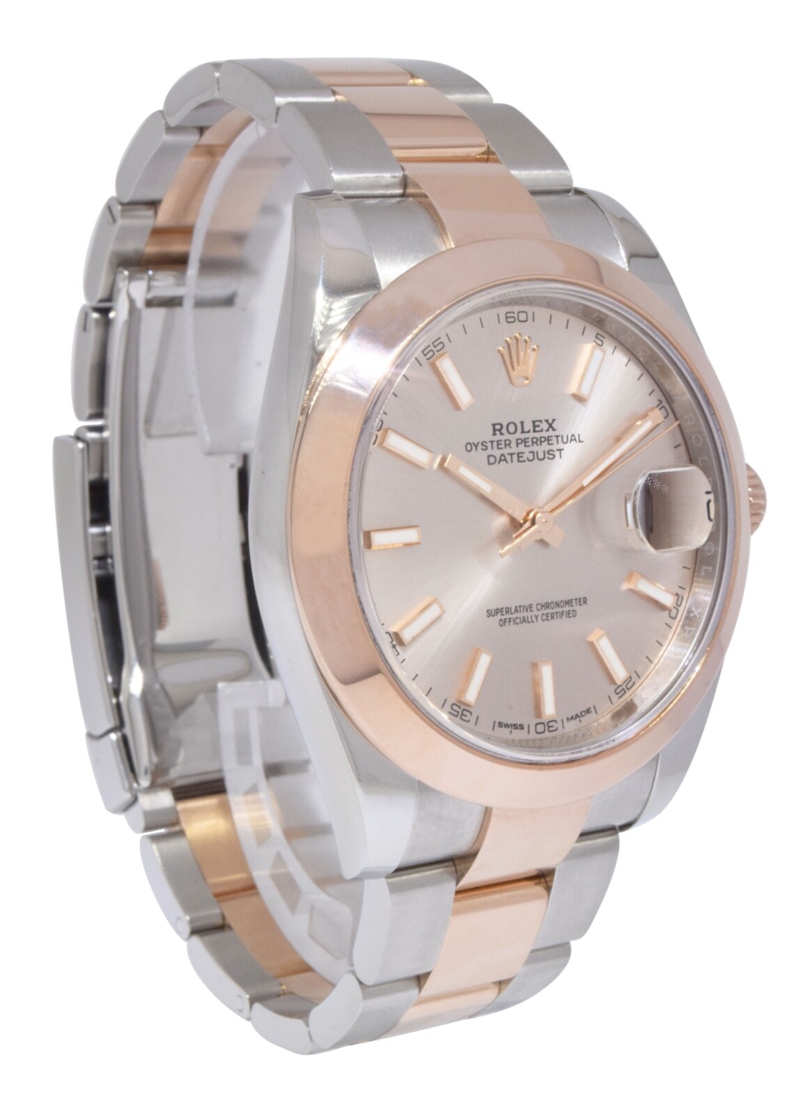 Rolex Datejust 41 18k Rose Gold/Steel Sundust Dial Mens Watch +Card '18 126301
