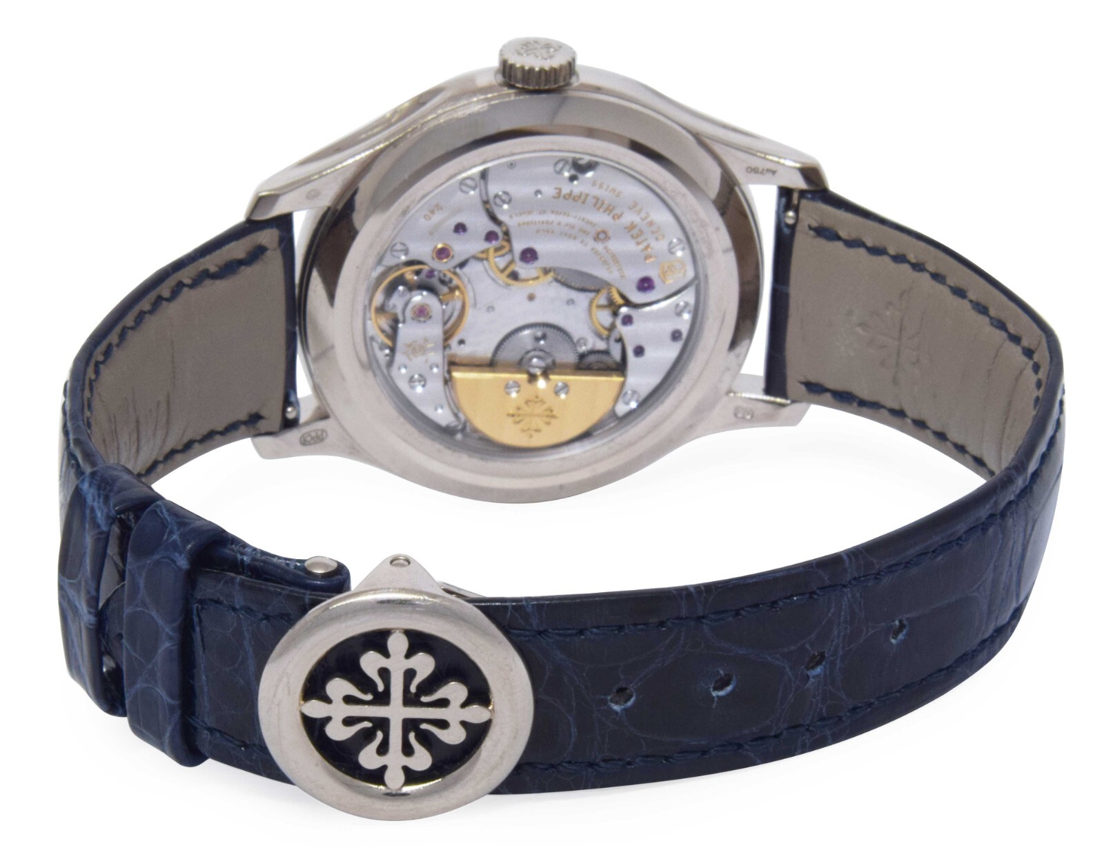 Patek Philippe Perpetual Calendar White Gold Blue Dial Mens 39mm Watch B/P 5327g