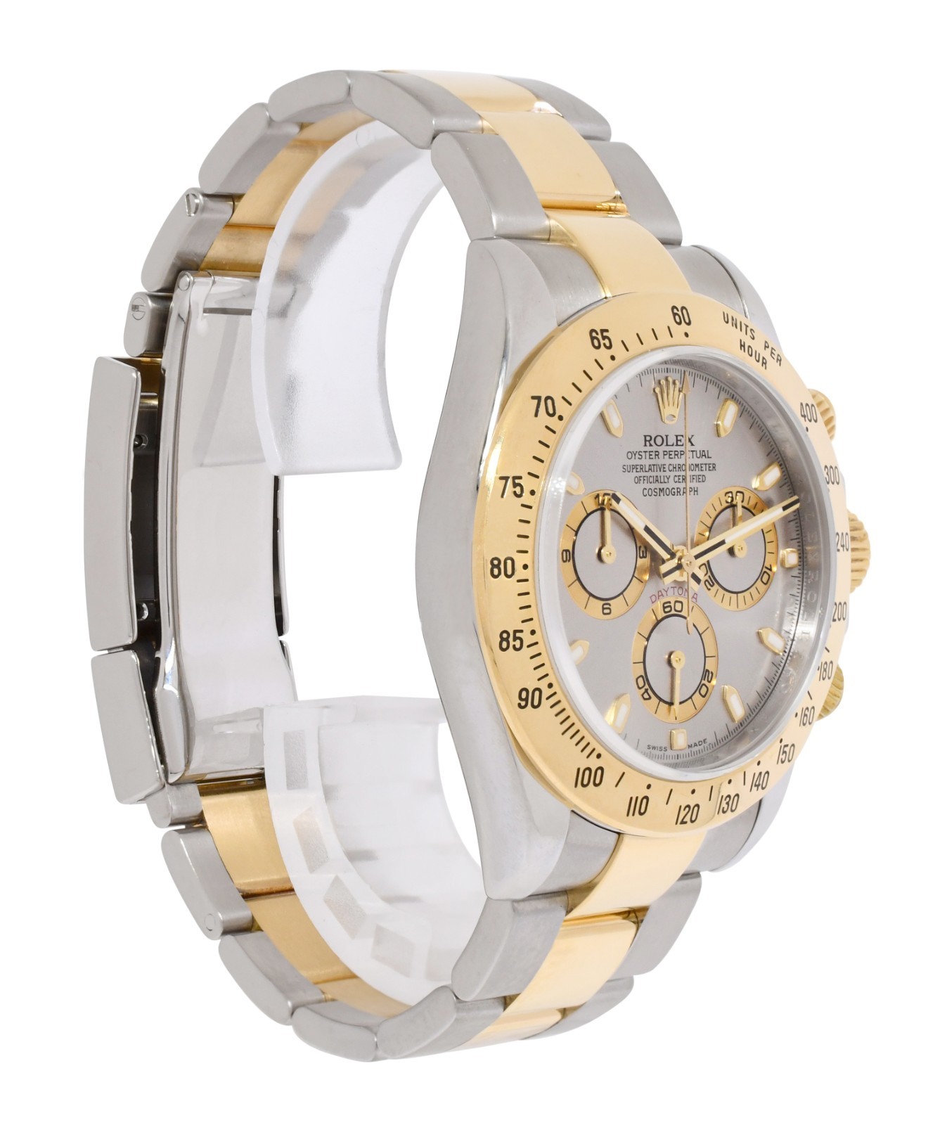 Rolex Daytona Chronograph 18k Yellow Gold/Steel Gray Dial 40mm Watch V 116523