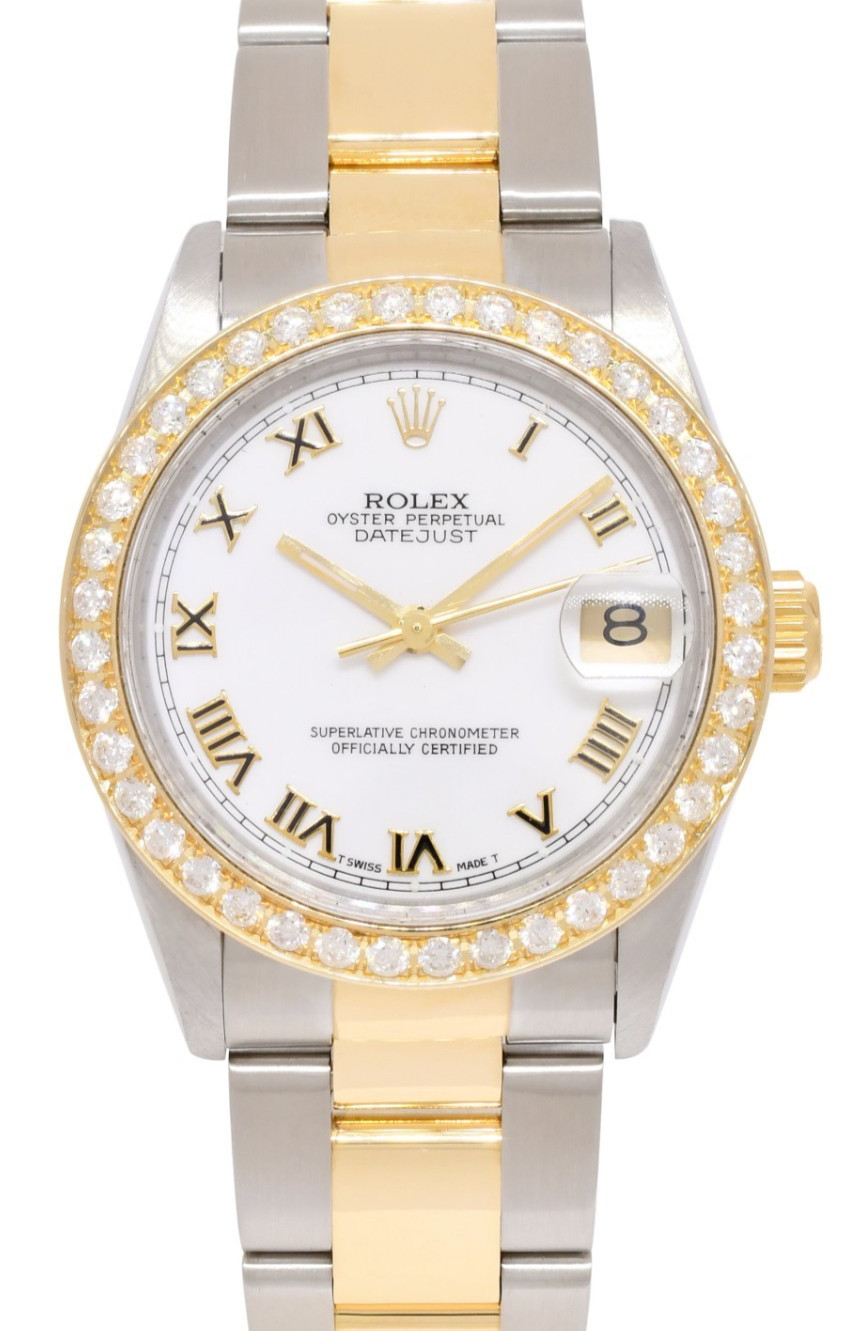 Rolex Datejust 18k Yellow Gold/Steel White Dial Diamond Bezel 31mm Watch Y 78243 Rolex Datejust 18k Yellow Gold/Steel White Dial Diamond Bezel 31mm Watch Y 78243