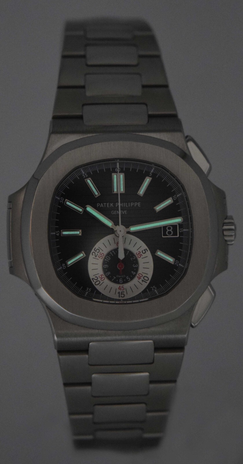Patek Philippe Nautilus 5980 Chronograph Black Dial Watch w/Archive '11 5980/1A