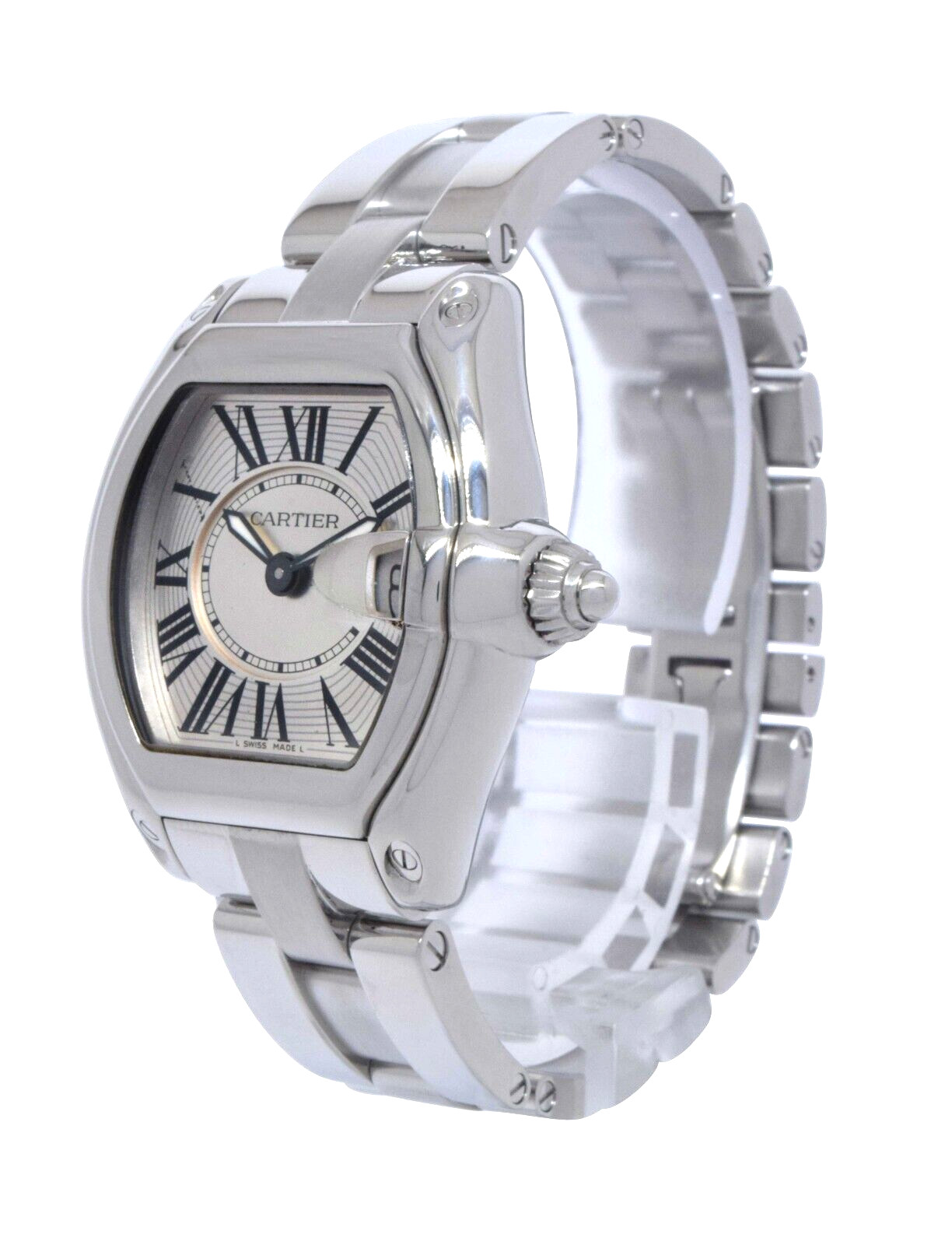 Cartier Roadster Stainless Steel Silver Dial Ladies Quartz Watch 2675