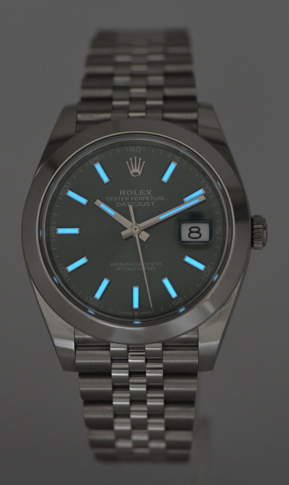 NEW Rolex Datejust 41 Steel Mint Green Dial Mens Jubilee Watch B/P '25 126300