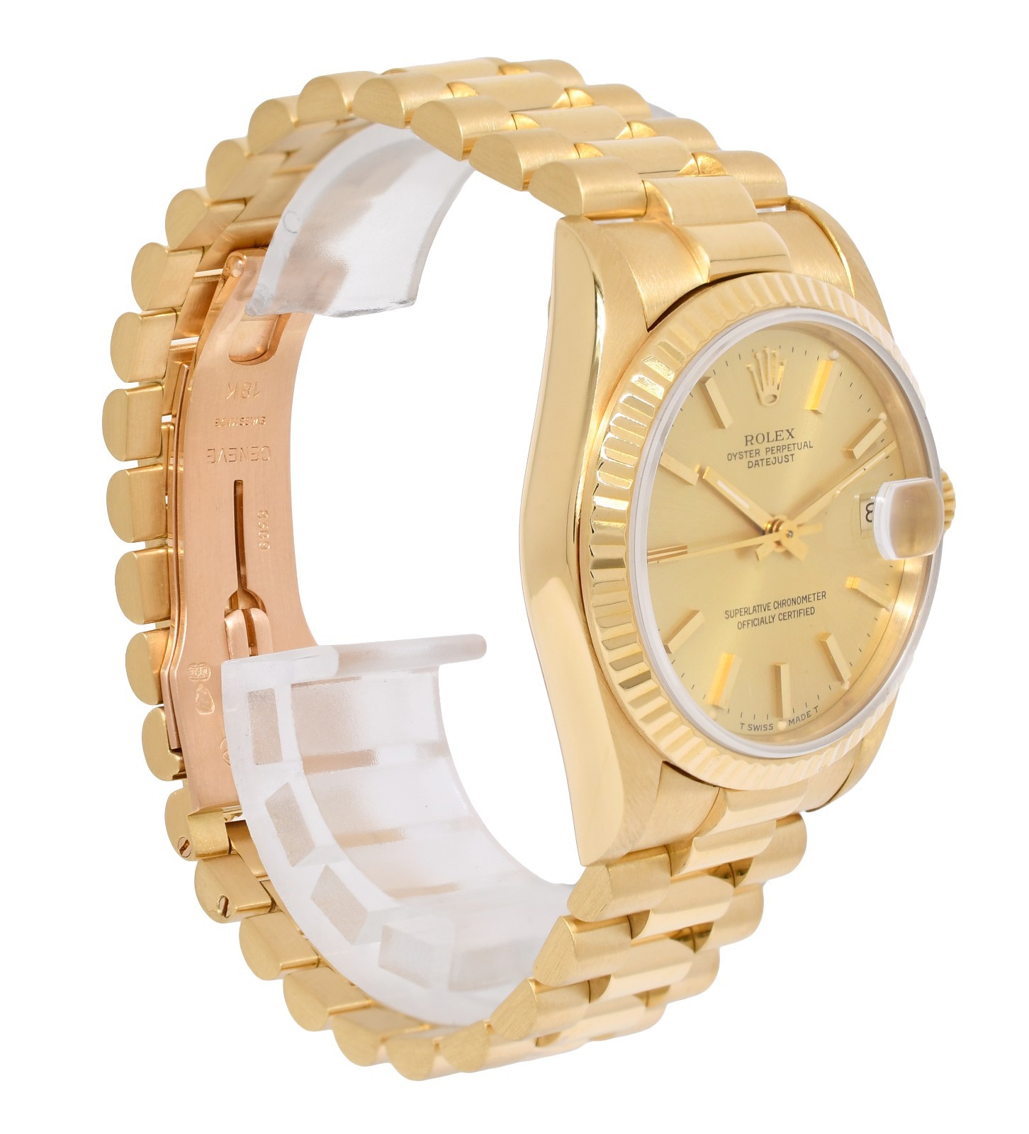 Rolex Datejust President 18k Yellow Gold Champagne 31mm Watch +Papers '88 68278