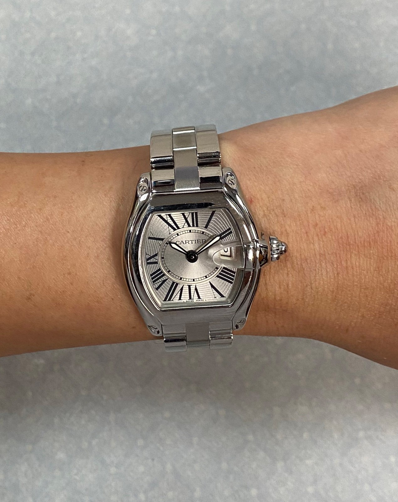 Cartier Roadster Stainless Steel Silver Dial Ladies Quartz Watch 2675