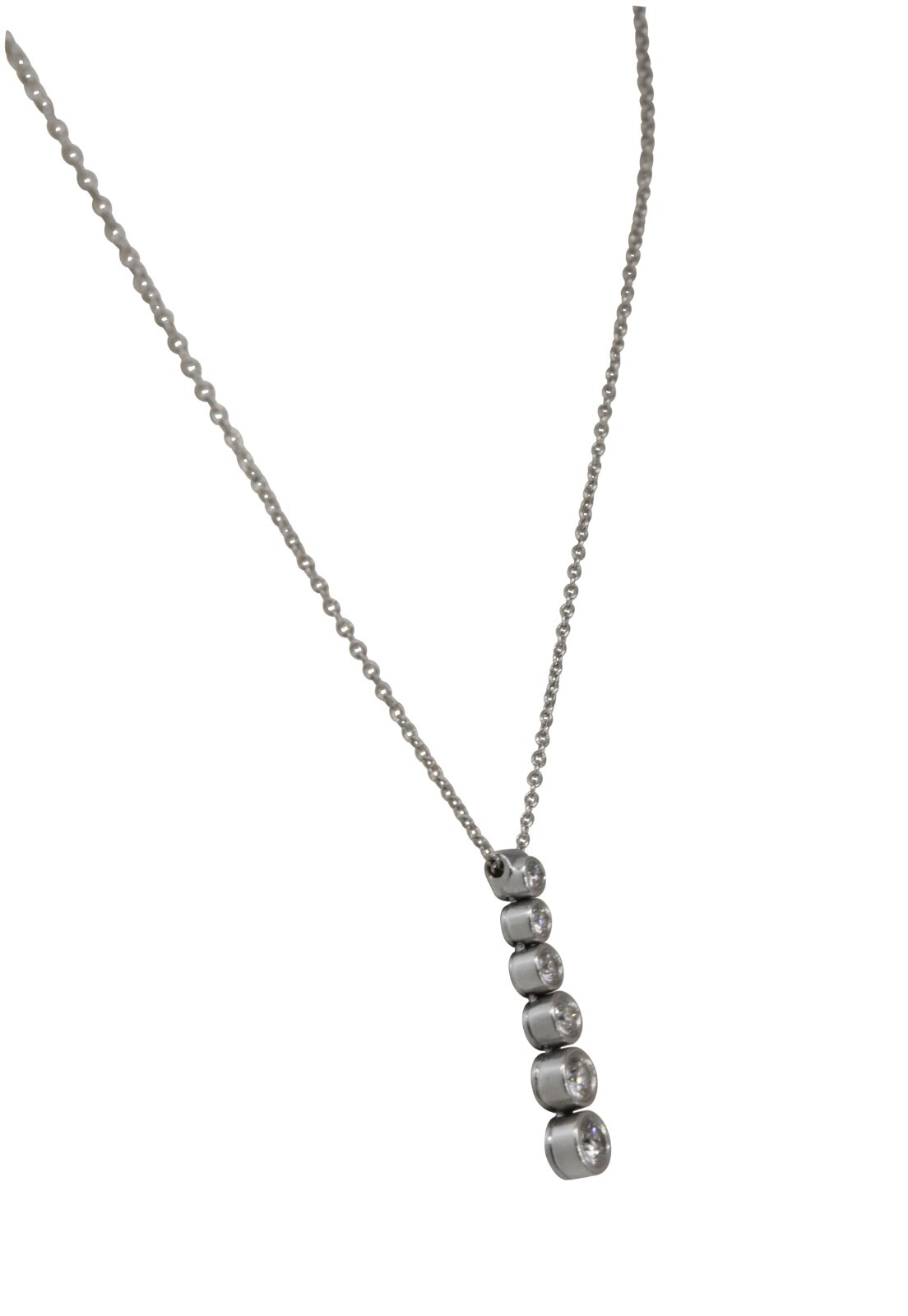 Tiffany & Co. Jazz Graduated Drop Diamond Pendant Platinum Chain Necklace 16"