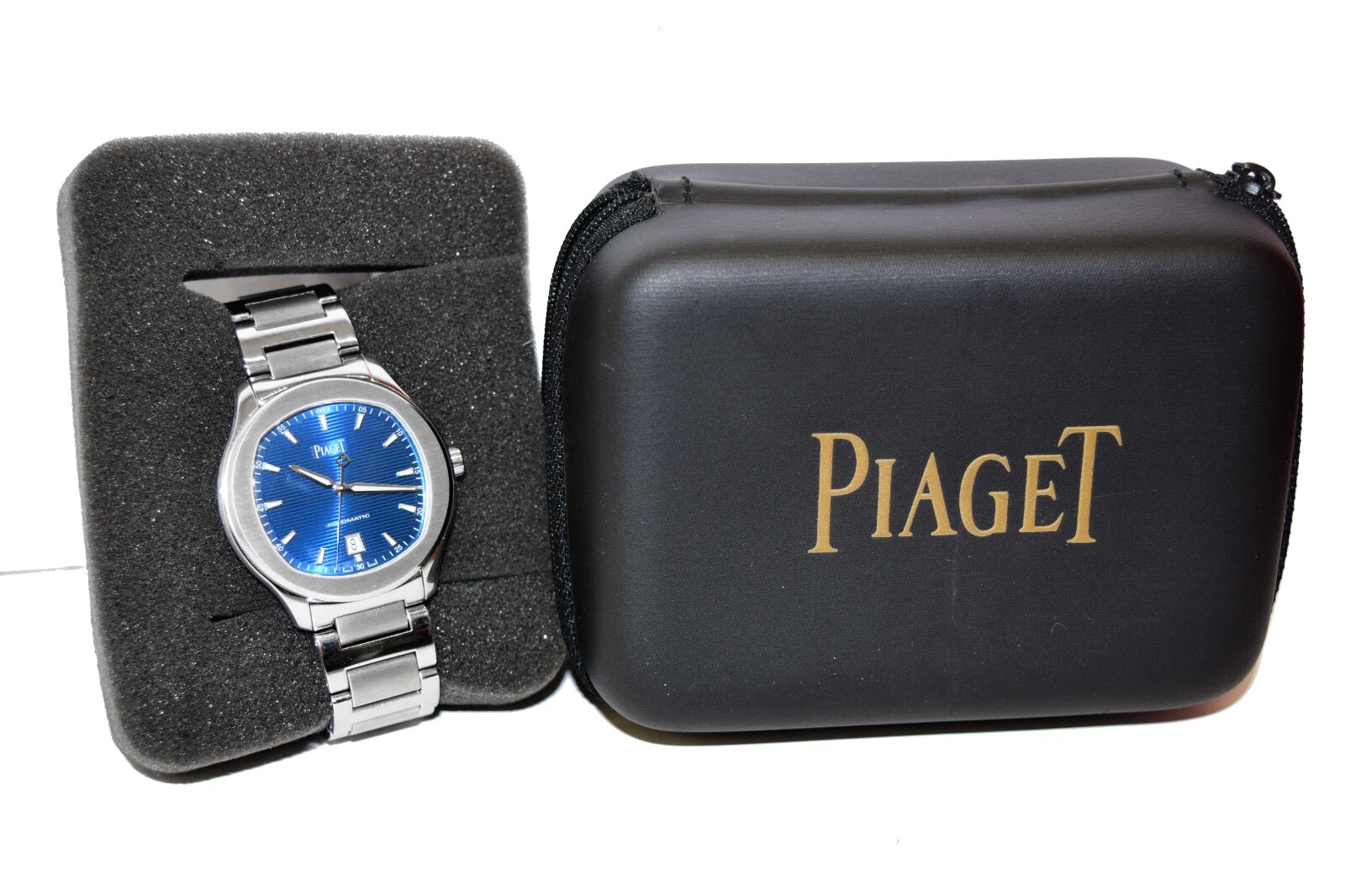 Piaget Polo S Blue Dial Steel Mens 42mm Automatic Watch +Box P11268 G0A41002