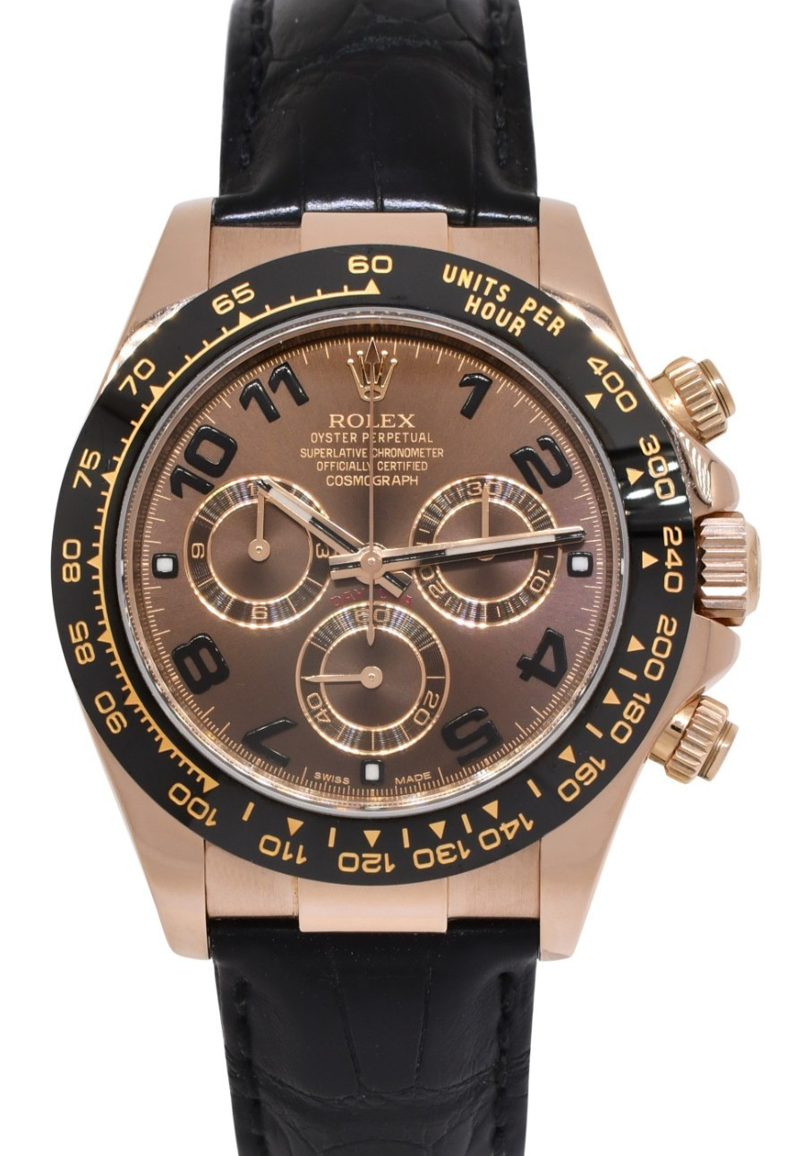 Rolex Daytona 18k Rose Gold / Ceramic Chocolate Dial 40mm Watch B/P '15 116515 Rolex Daytona 18k Rose Gold / Ceramic Chocolate Dial 40mm Watch B/P '15 116515