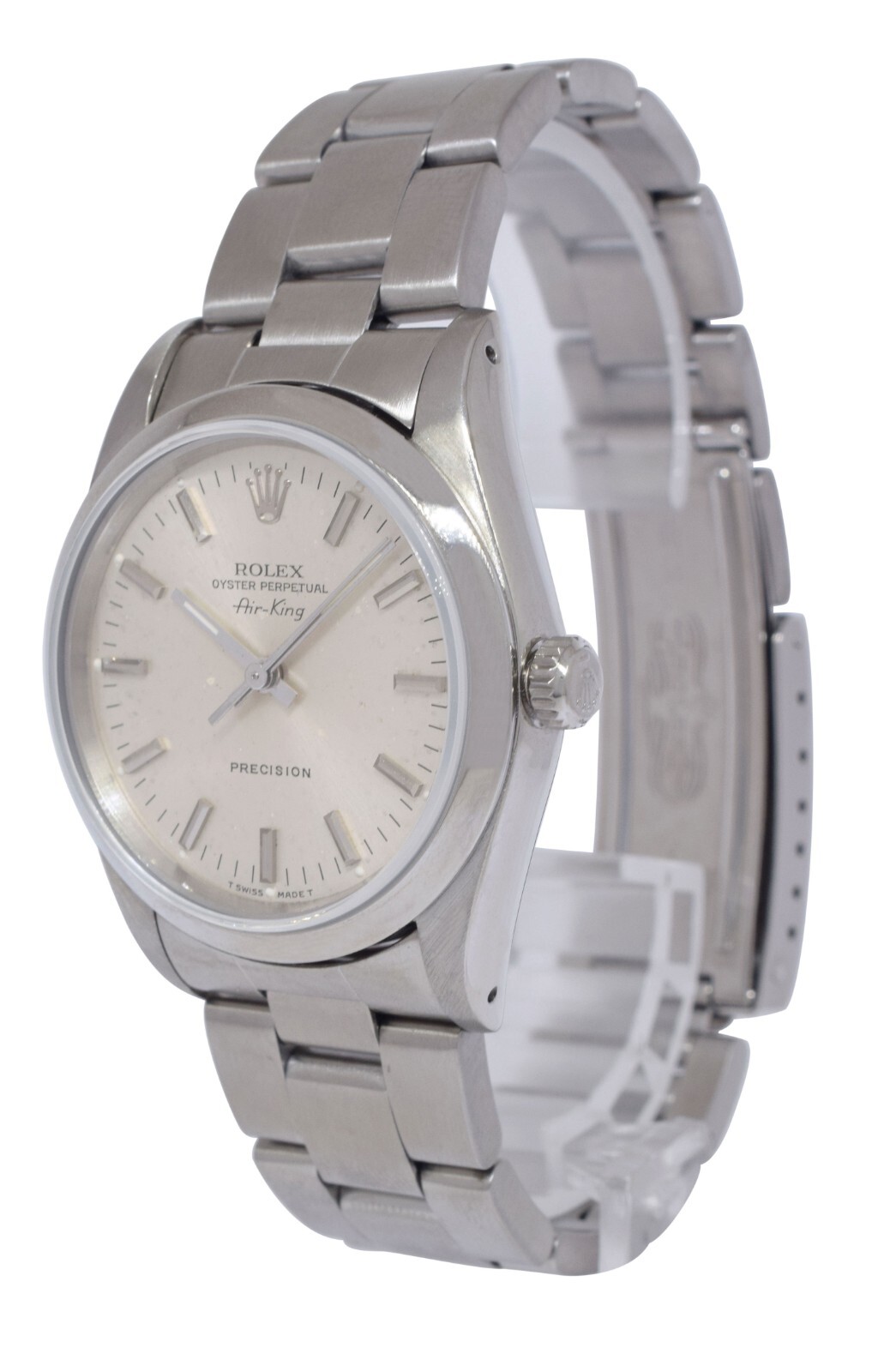Rolex Air-King Precision Steel Silver Dial 34mm Automatic Watch E 14000