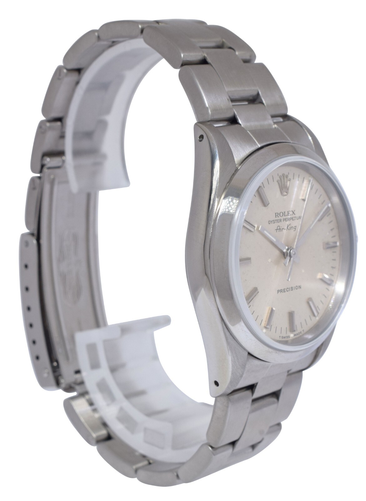 Rolex Air-King Precision Steel Silver Dial 34mm Automatic Watch E 14000