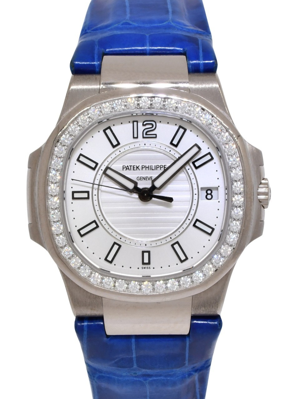 Patek Philippe Nautilus 7010 18k White Gold & Diamond Silver Ladies Watch 7010G Patek Philippe Nautilus 7010 18k White Gold & Diamond Silver Ladies Watch 7010G