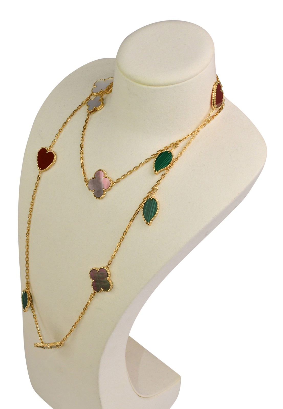 Van Cleef & Arpels Lucky Alhambra Yellow Gold 12 Motifs Long Necklace VCARD80100