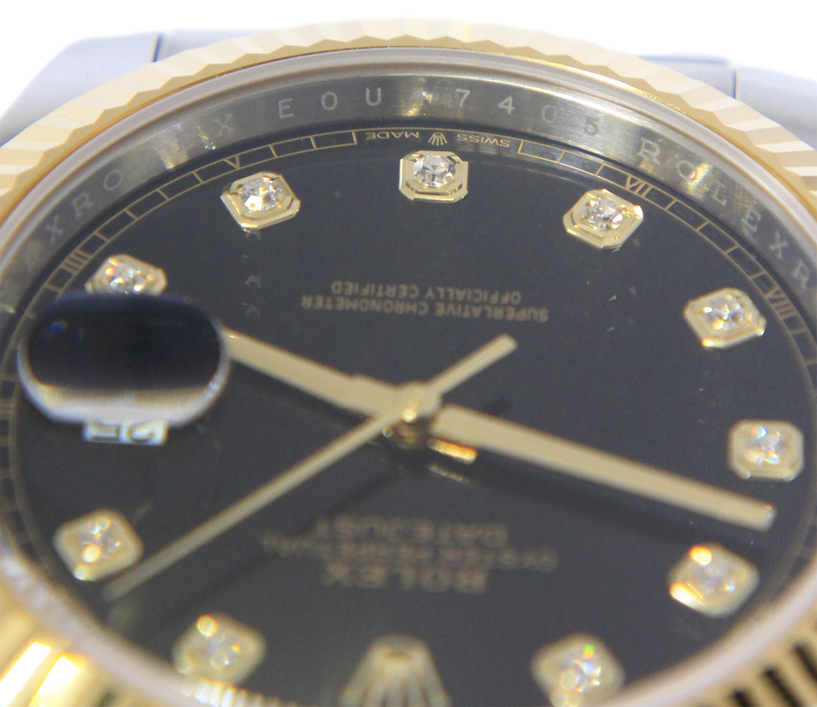 Rolex Datejust 41 18k Gold/Steel Black Diamond Dial Oyster Watch B/P '21 126333