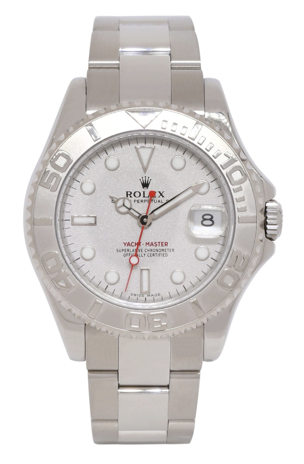 Rolex Yacht-Master Steel & Platinum Ladies 35mm Watch +Card M 168622