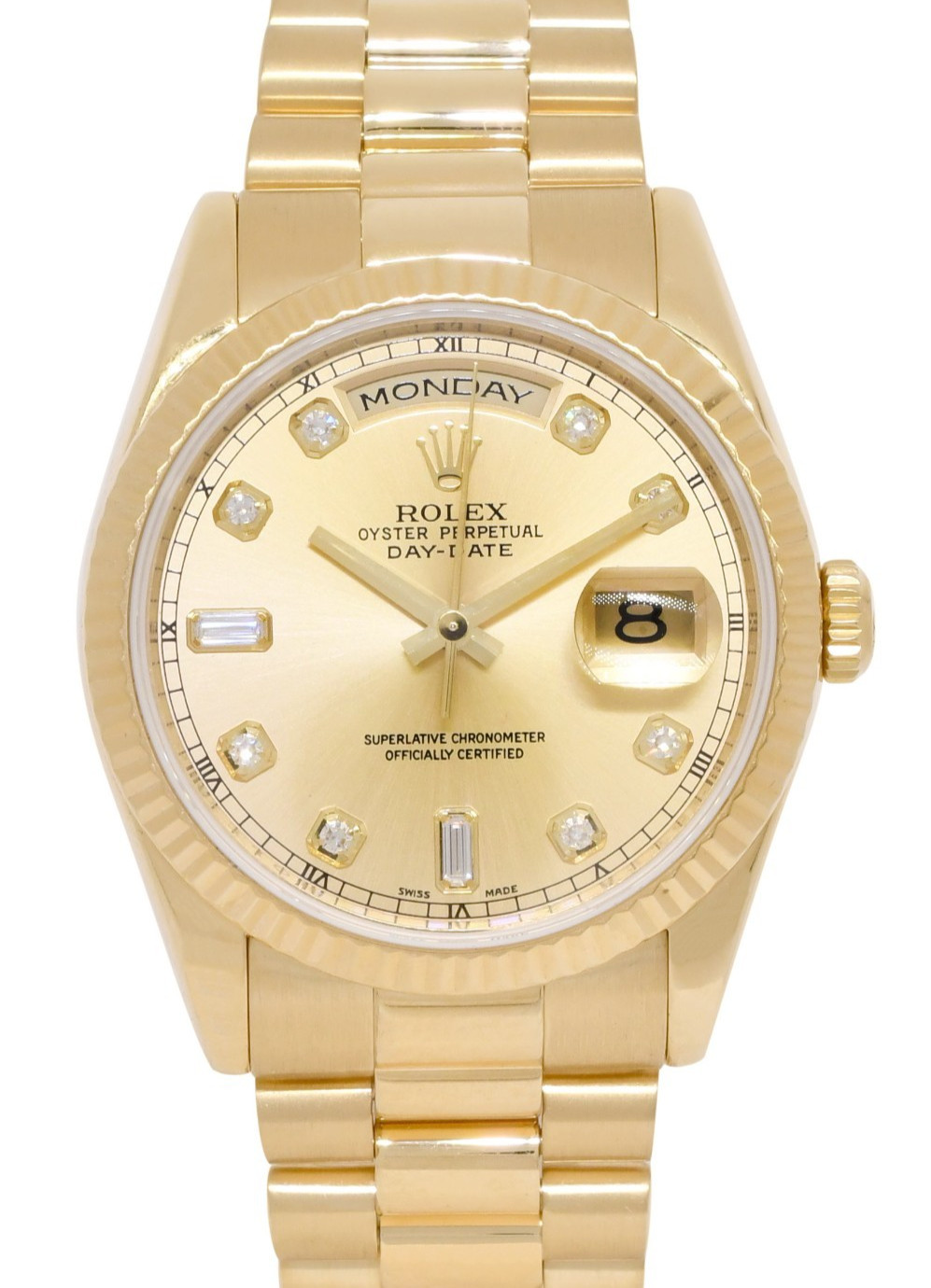 Rolex Day-Date President Yellow Gold Champagne Diamond Dial 36mm Watch Z 118238 Rolex Day-Date President Yellow Gold Champagne Diamond Dial 36mm Watch Z 118238
