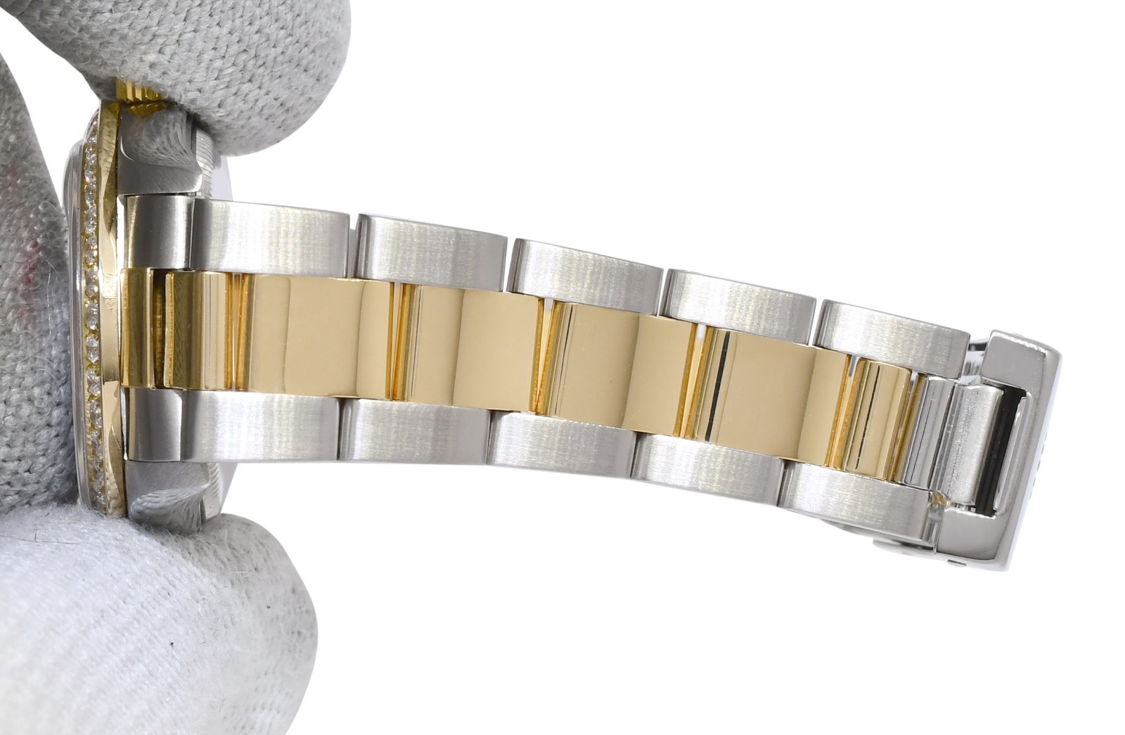 Rolex Datejust 18k Yellow Gold/Steel White Dial Diamond Bezel 31mm Watch Y 78243
