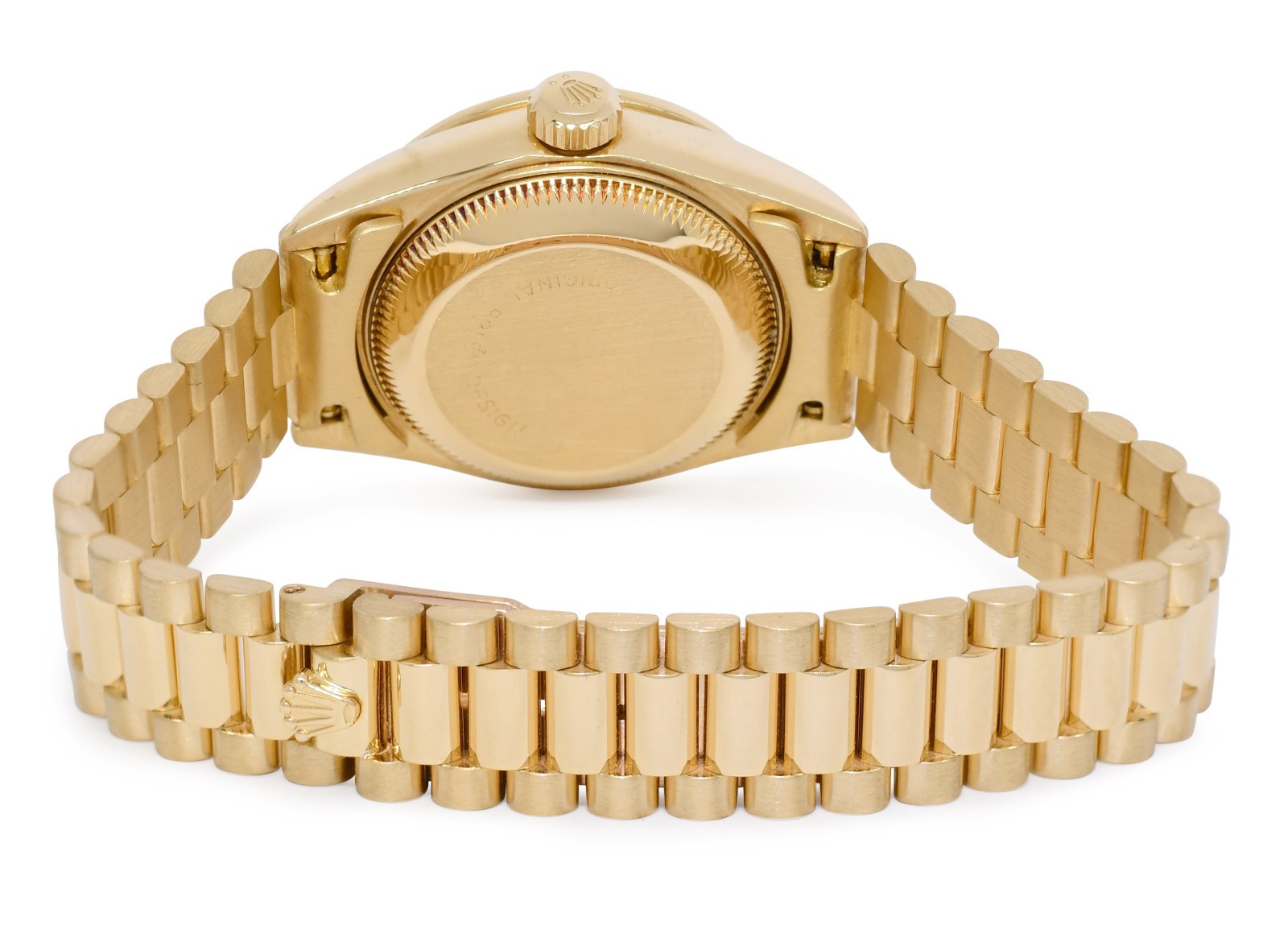 Rolex Datejust President 18k Yellow Gold Champagne Diamond 26mm Watch E 69158