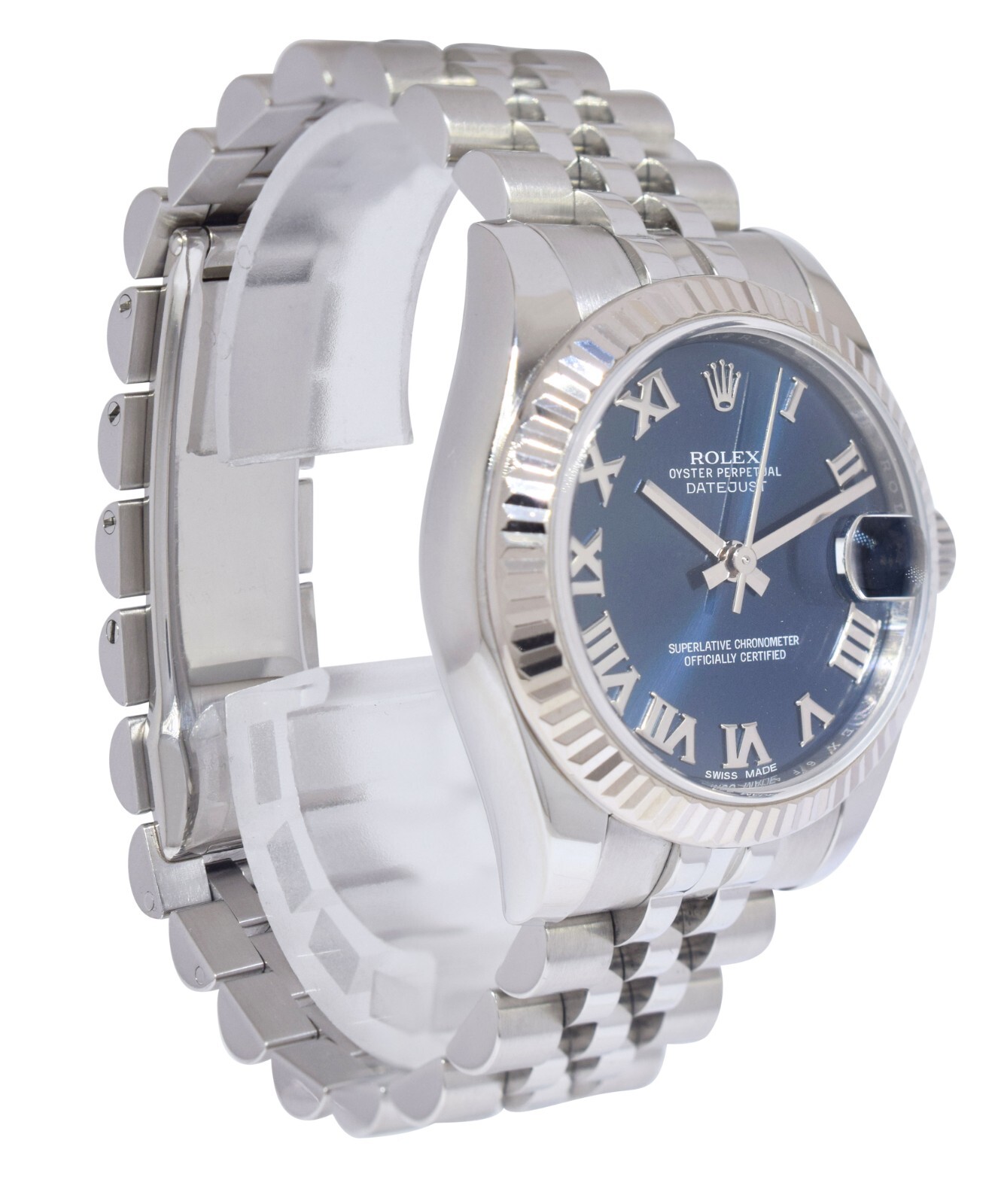 Rolex Datejust Steel 18k Gold Bezel Blue Dial Ladies 31mm Watch '12+ 178274