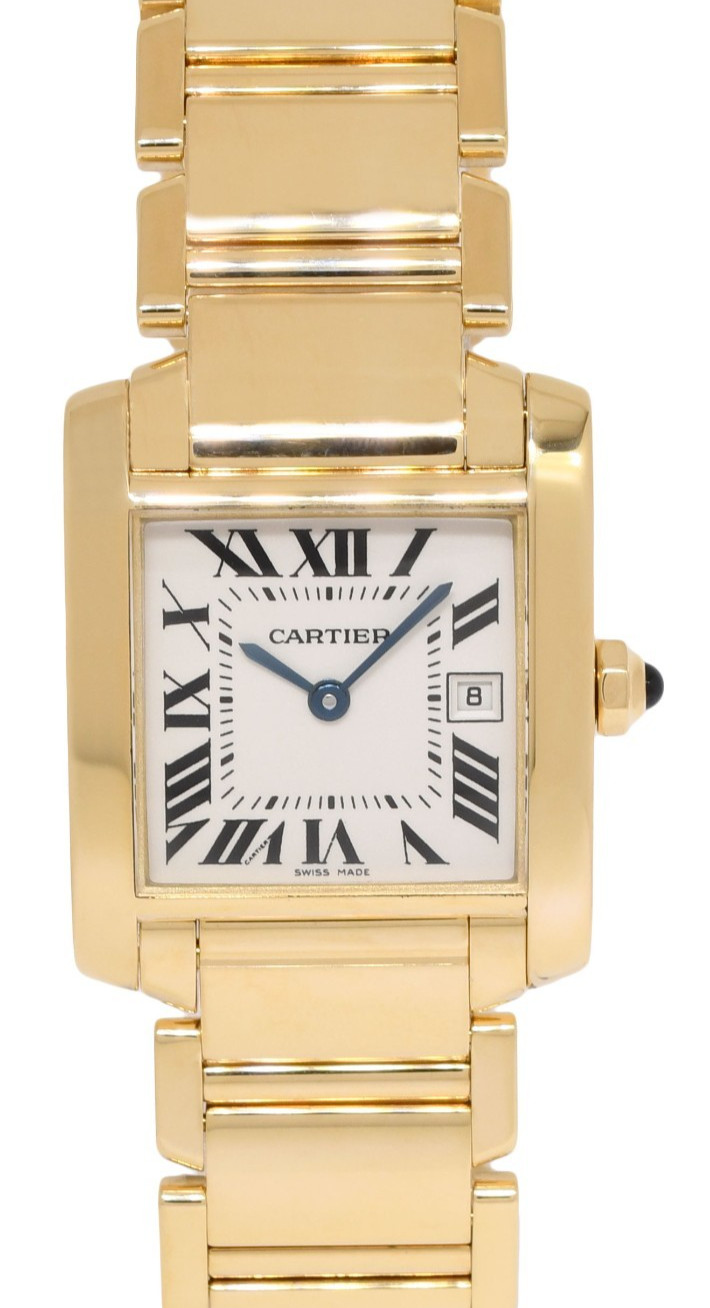 Cartier Tank Francaise Medium 18k YG Ivory Dial Ladies Quartz Date Watch 2466 Cartier Tank Francaise Medium 18k YG Ivory Dial Ladies Quartz Date Watch 2466