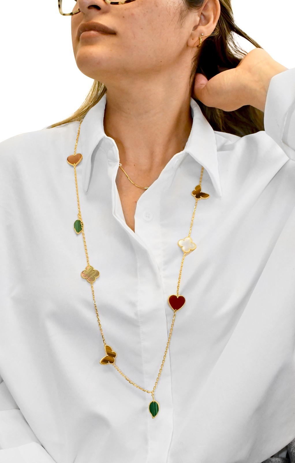 Van Cleef & Arpels Lucky Alhambra Yellow Gold 12 Motifs Long Necklace VCARD80100