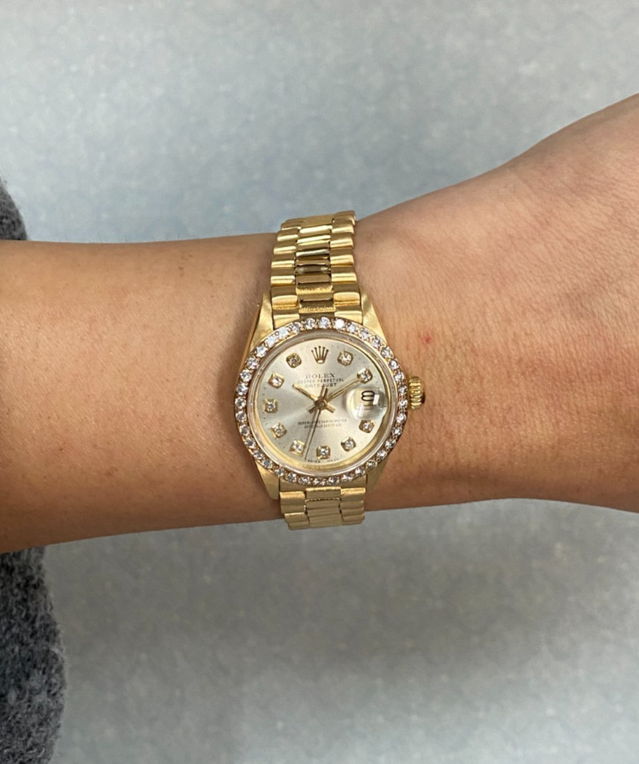 Rolex Datejust President 18k Yellow Gold Diamond Dial/Bezel 26mm
