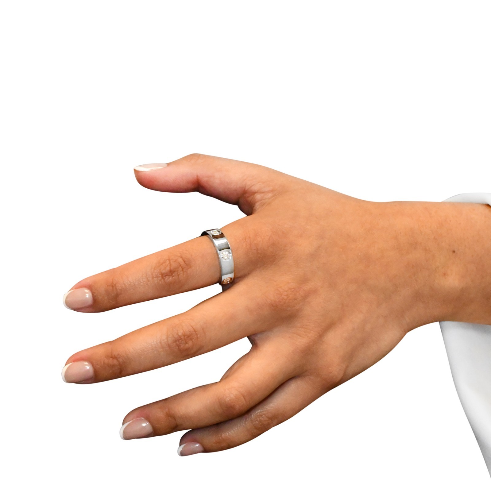 Cartier Love Ring 18k White Gold & 6 Diamond Classic Model Size 60