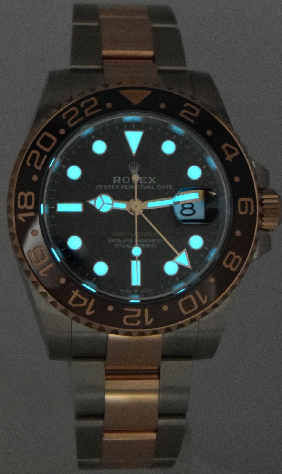 Rolex GMT-Master II Root Beer Ceramic 18k Rose Gold/Steel B/P '20 126711CHNR