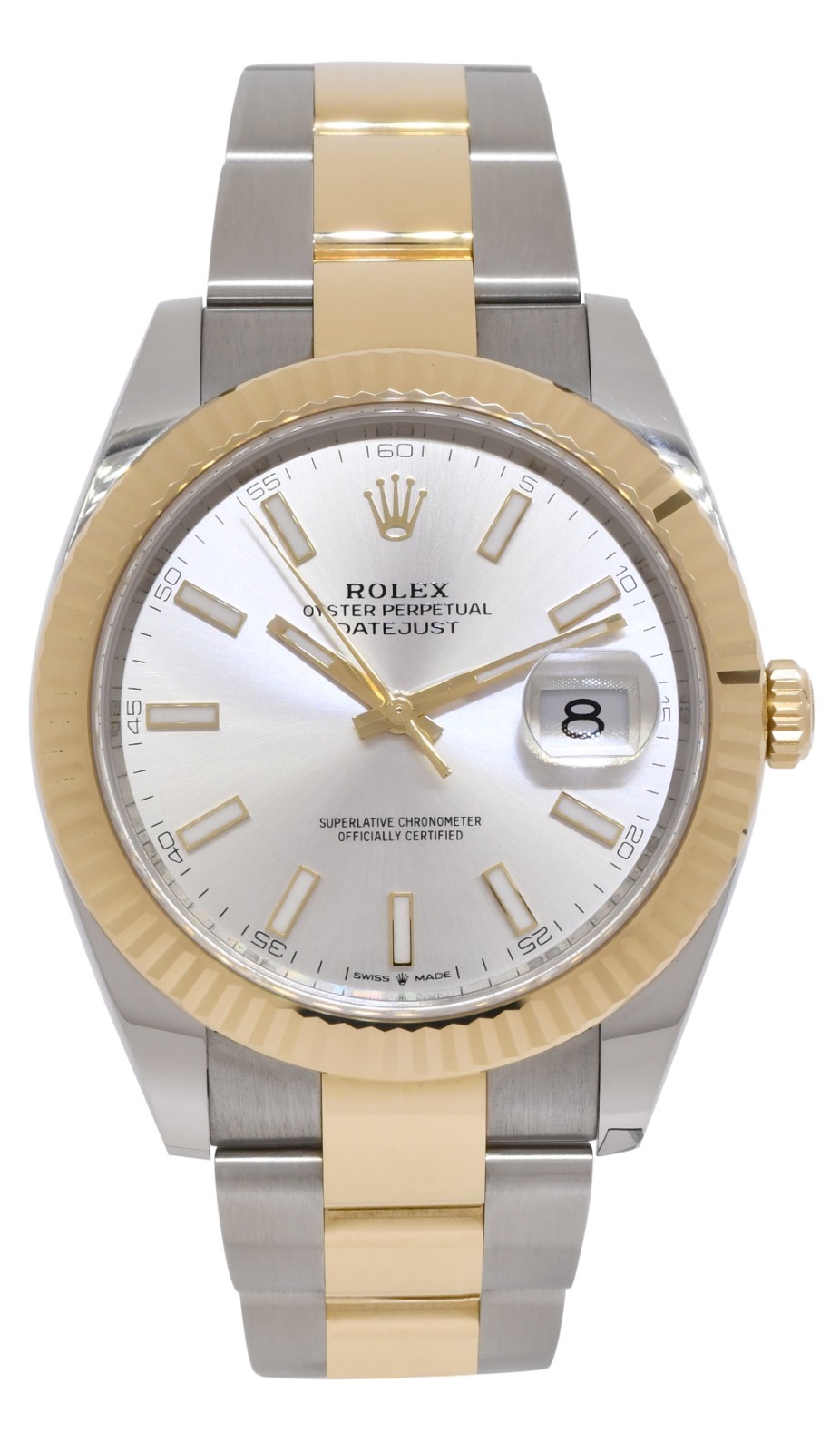 Rolex Datejust 41 Yellow Gold/Steel Silver Dial Oyster Watch +Card '22 126333