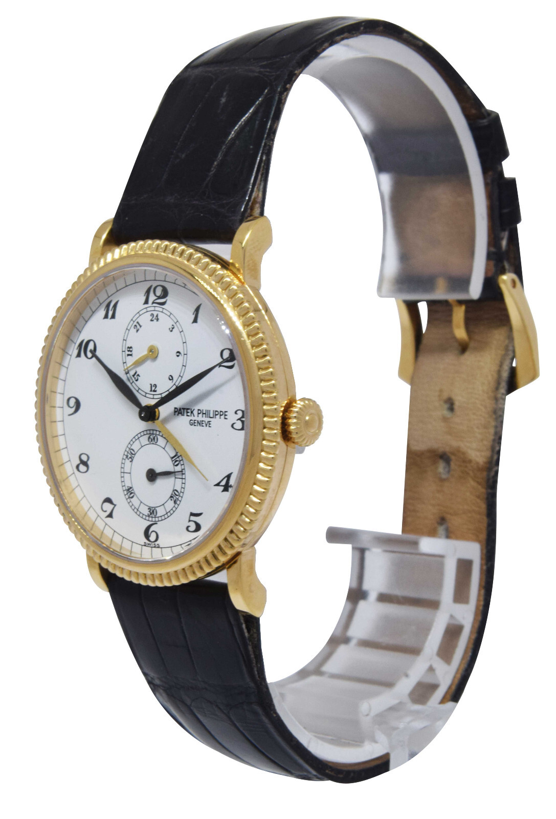 Patek Philippe Travel Time 5034 18K Yellow Gold Mens Watch Box/Papers 5034J