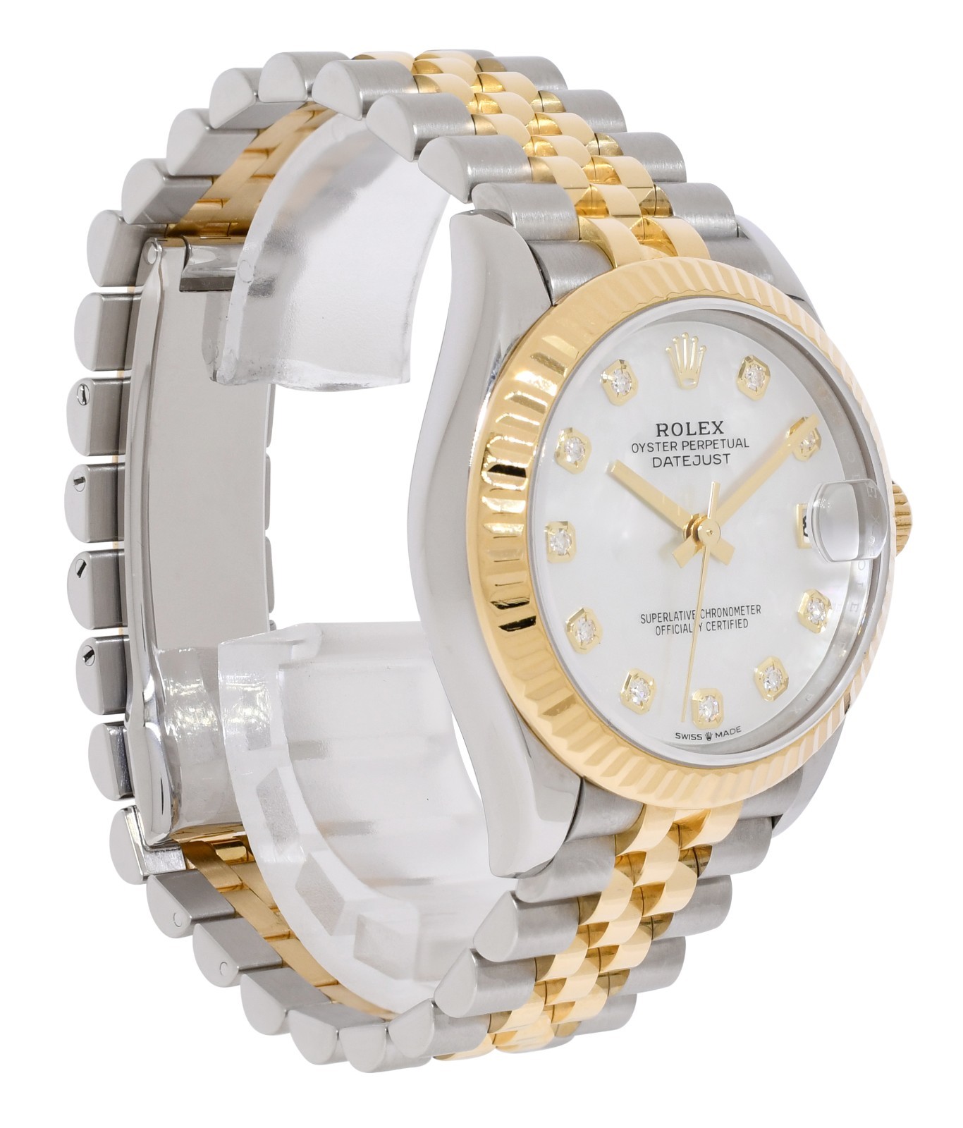 Rolex Datejust 31 18k Yellow Gold/Steel MOP Diamond Dial Ladies Watch 278273