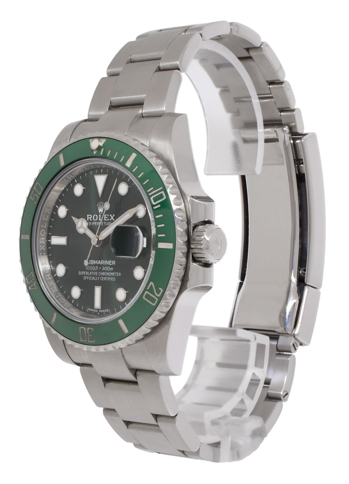 Rolex Submariner Hulk Steel Green Dial/Bezel Ceramic 40mm Watch 116610