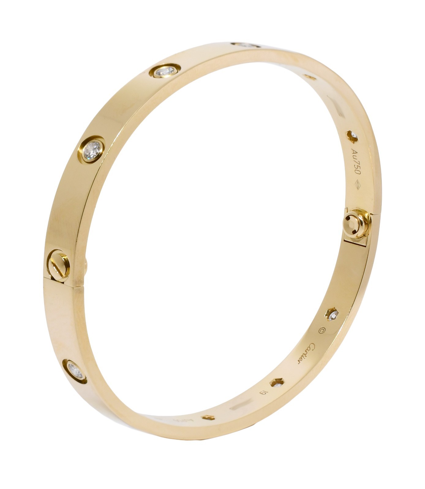 Cartier Love Bracelet 10 Diamond 18k Yellow Gold Size 19 B/P 2020 B6070319 Cartier Love Bracelet 10 Diamond 18k Yellow Gold Size 19 B/P 2020 B6070319