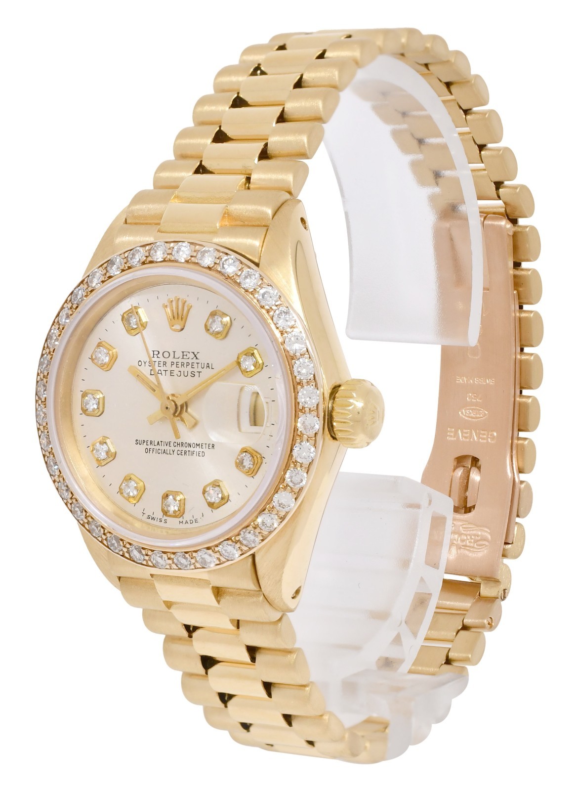 Rolex Datejust President 18k Yellow Gold Diamond Dial/Bezel 26mm Watch '79 6917